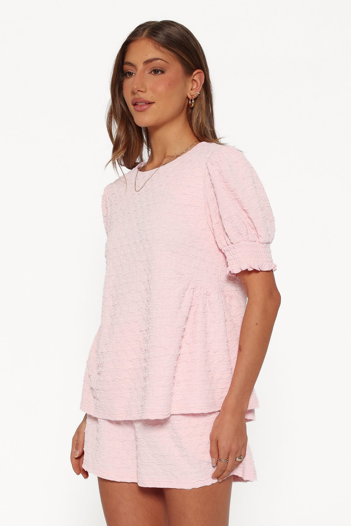 Gail Textured Short Set in Pink – view 4 of 8
