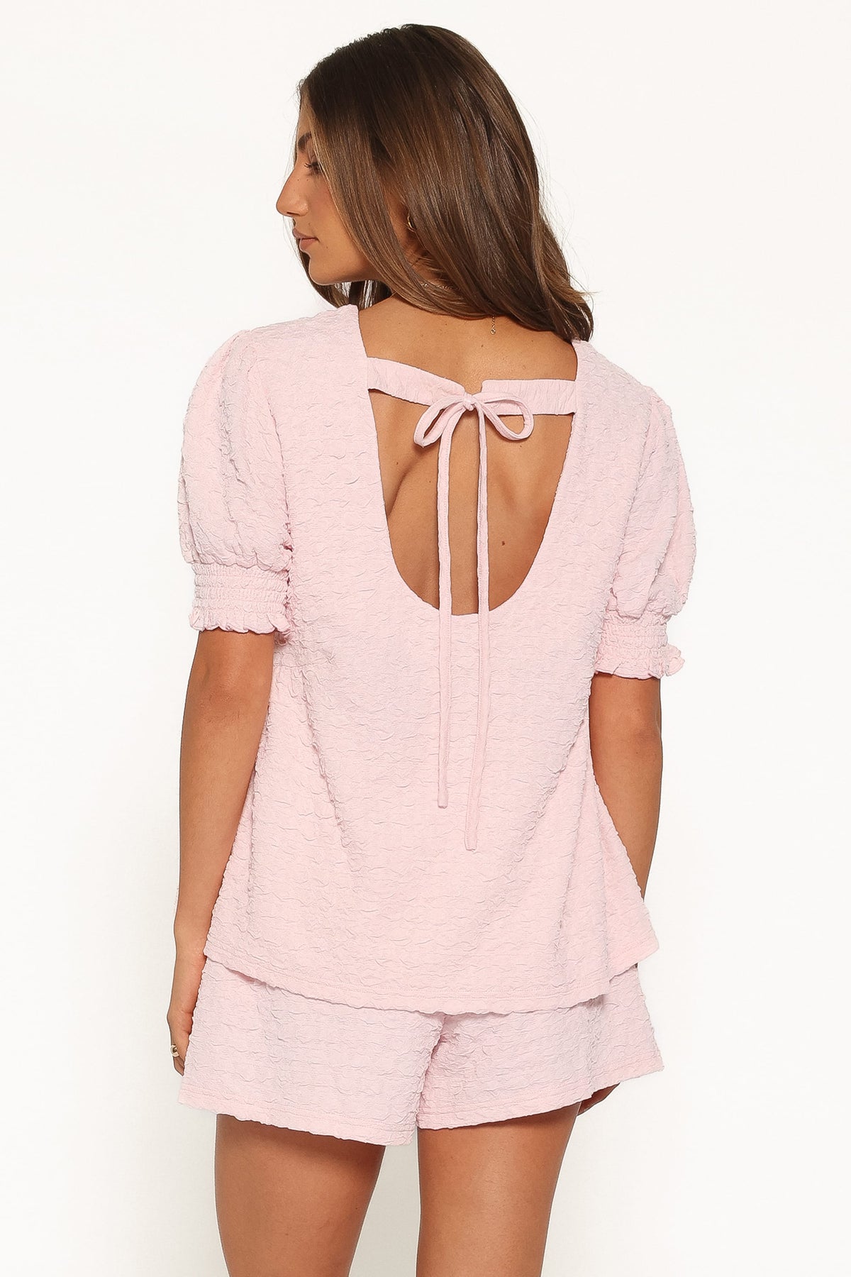 Gail Textured Short Set in Pink – view 1 of 8