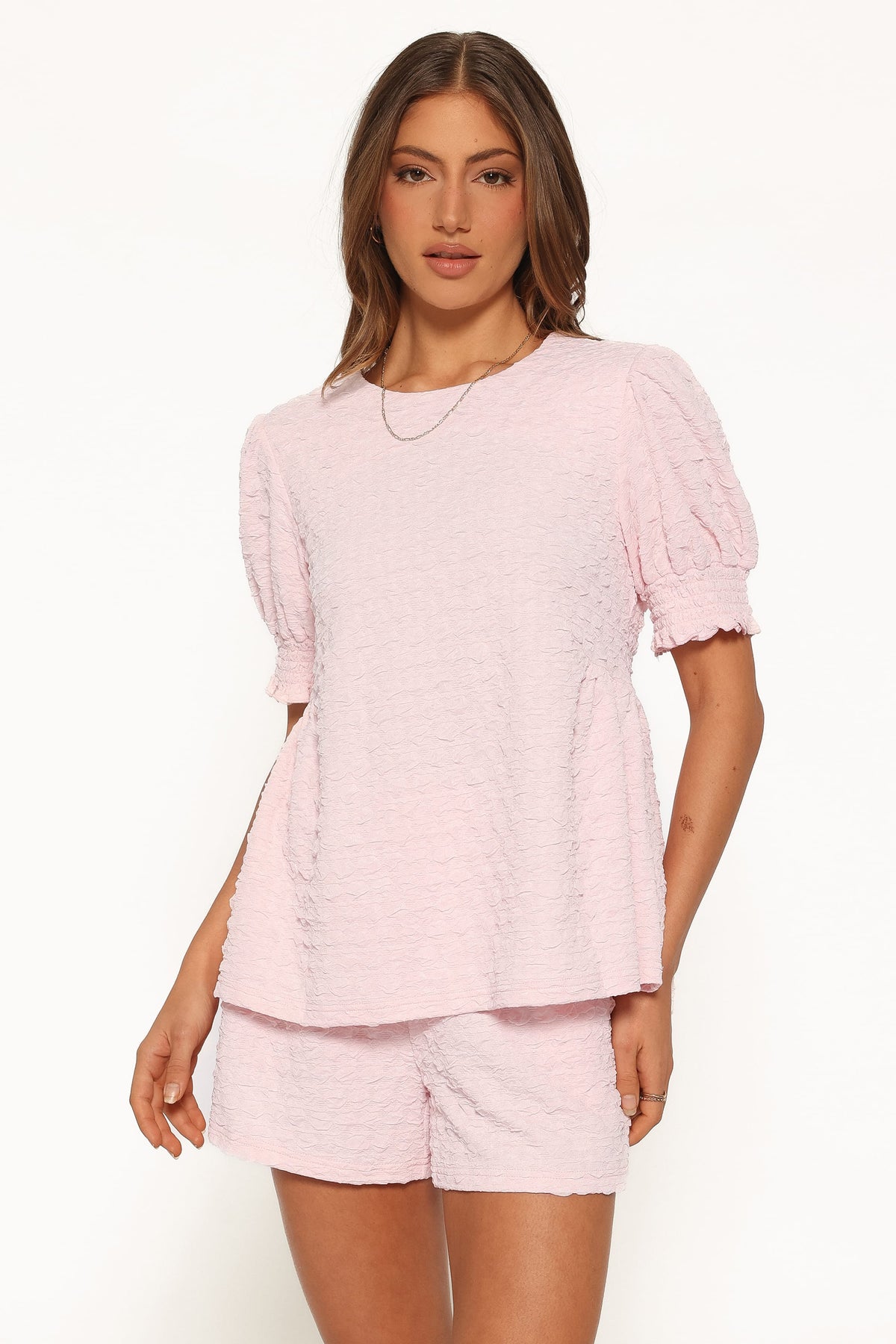 Gail Textured Short Set in Pink – view 2 of 8
