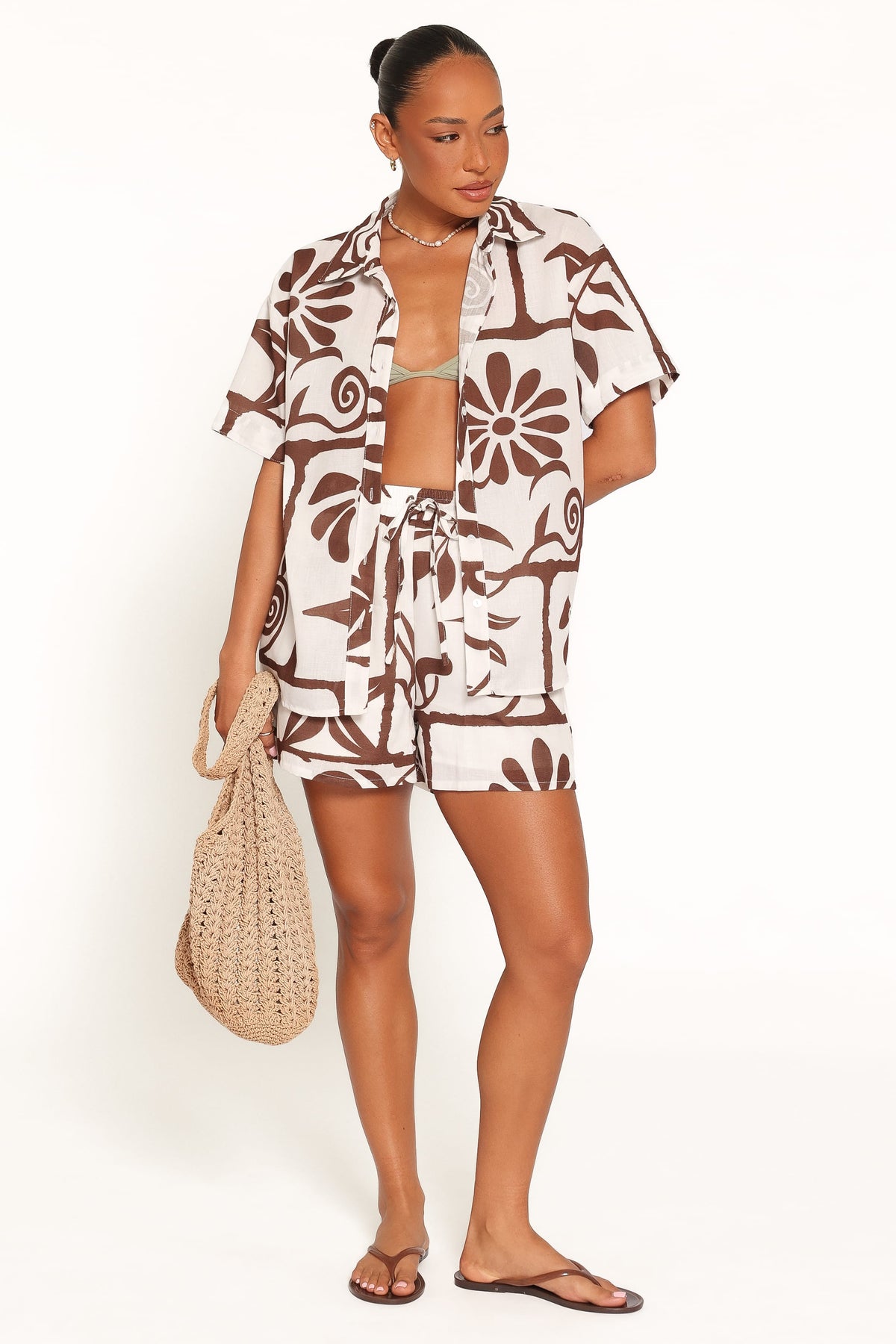 Helga Short Set in Brown White – view 5 of 7