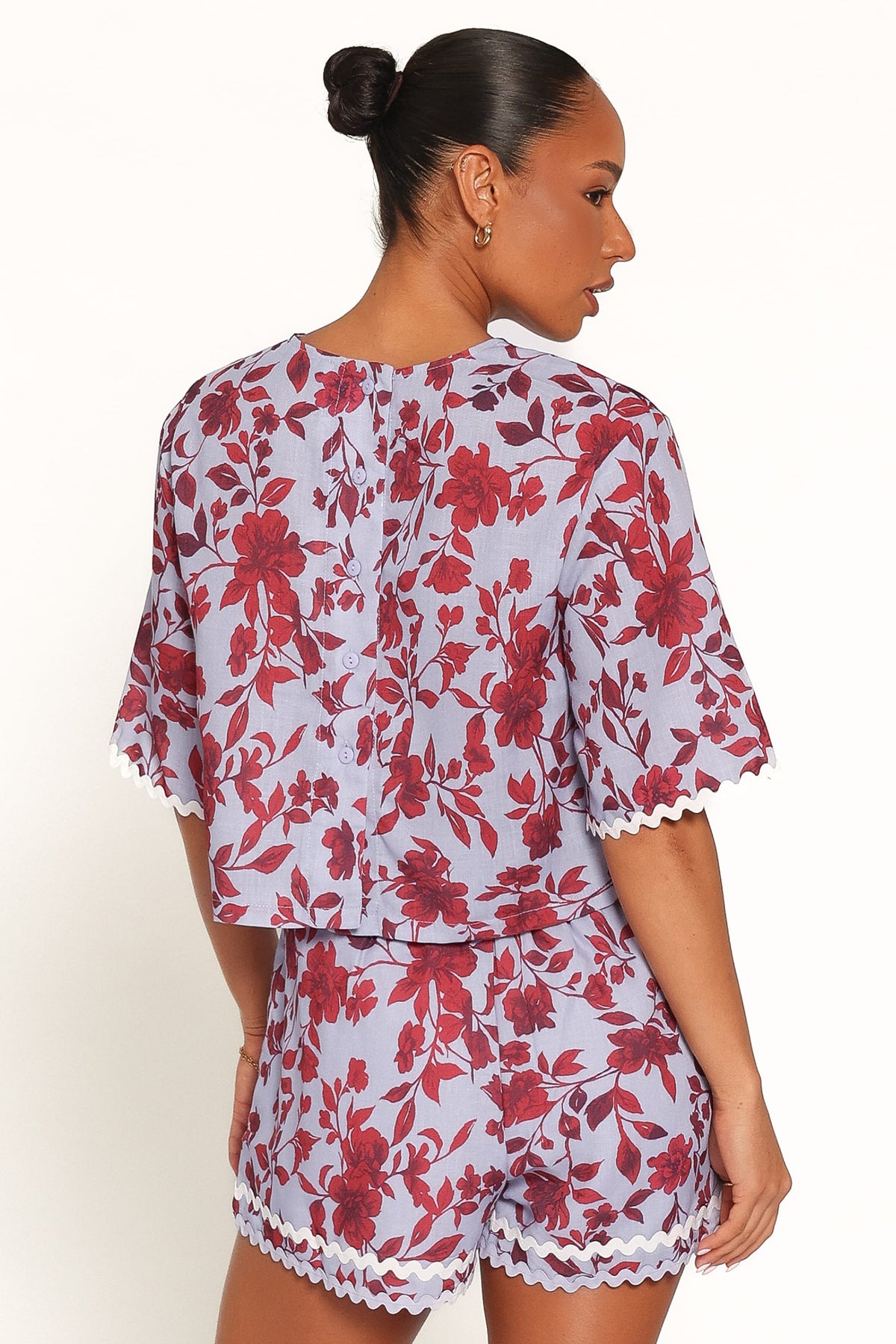 Hilde Short Set in Burgundy Floral – view 4 of 6