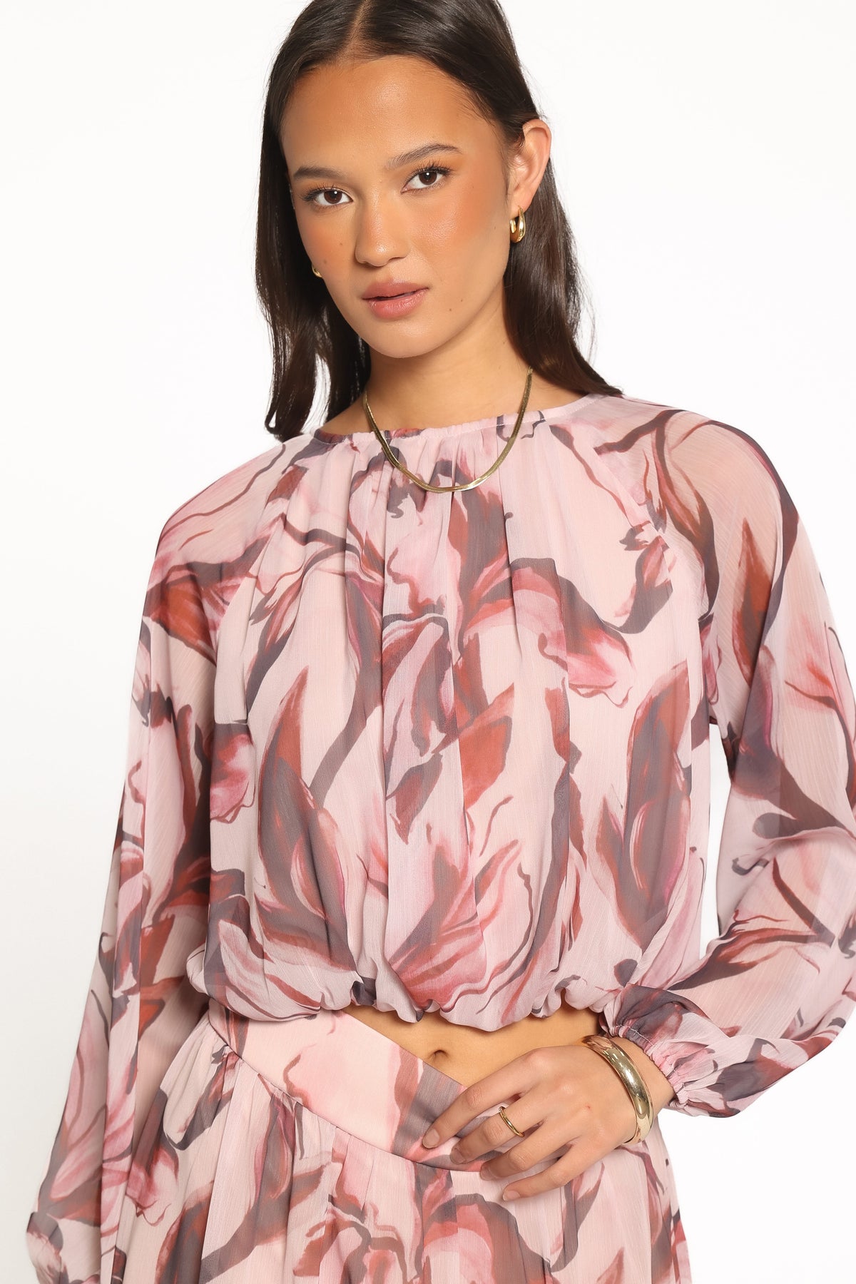 Lorei Chiffon Skirt Set in Pink Petal – view 2 of 7