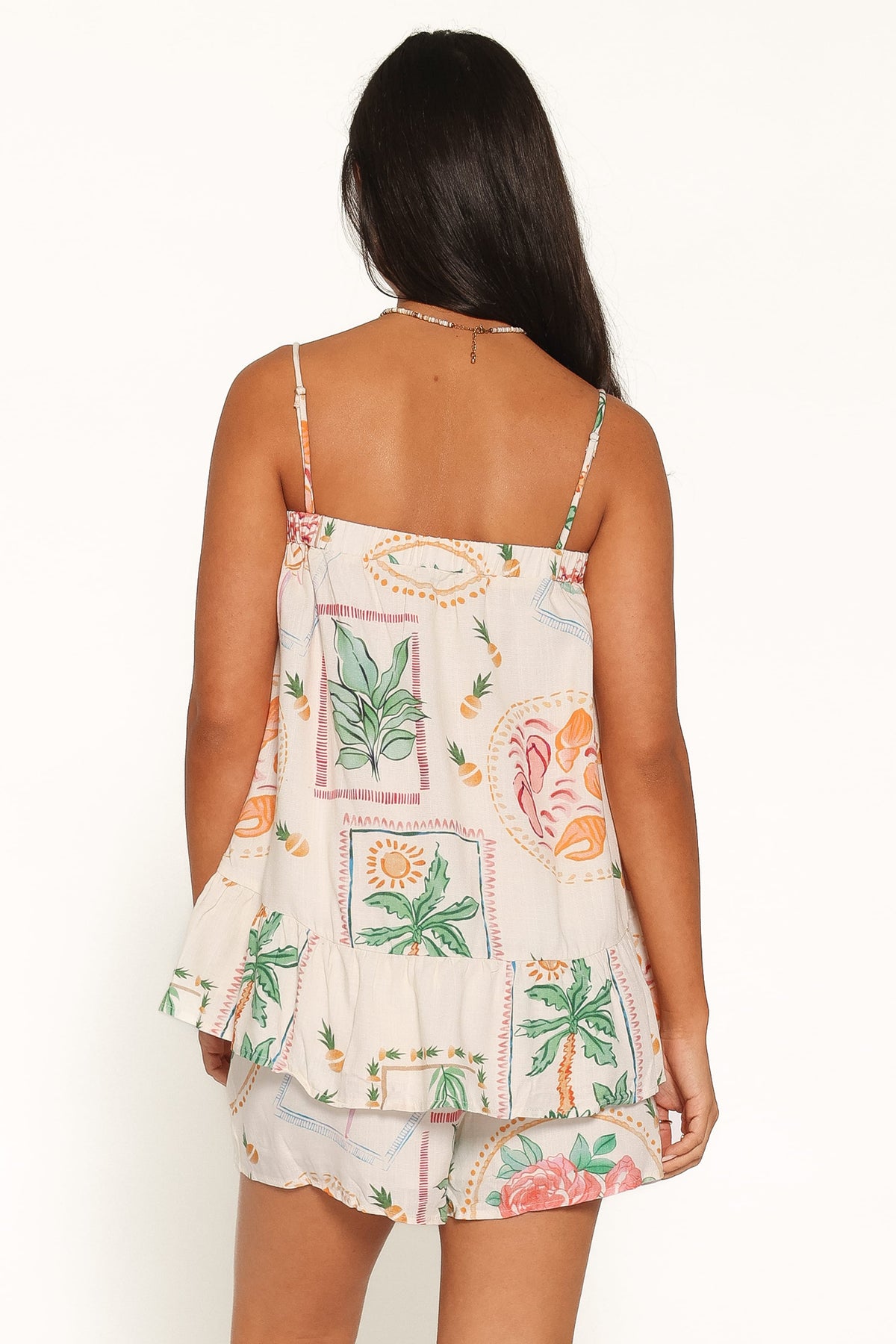 Narella Short Set in Cream Palm Print – view 4 of 5