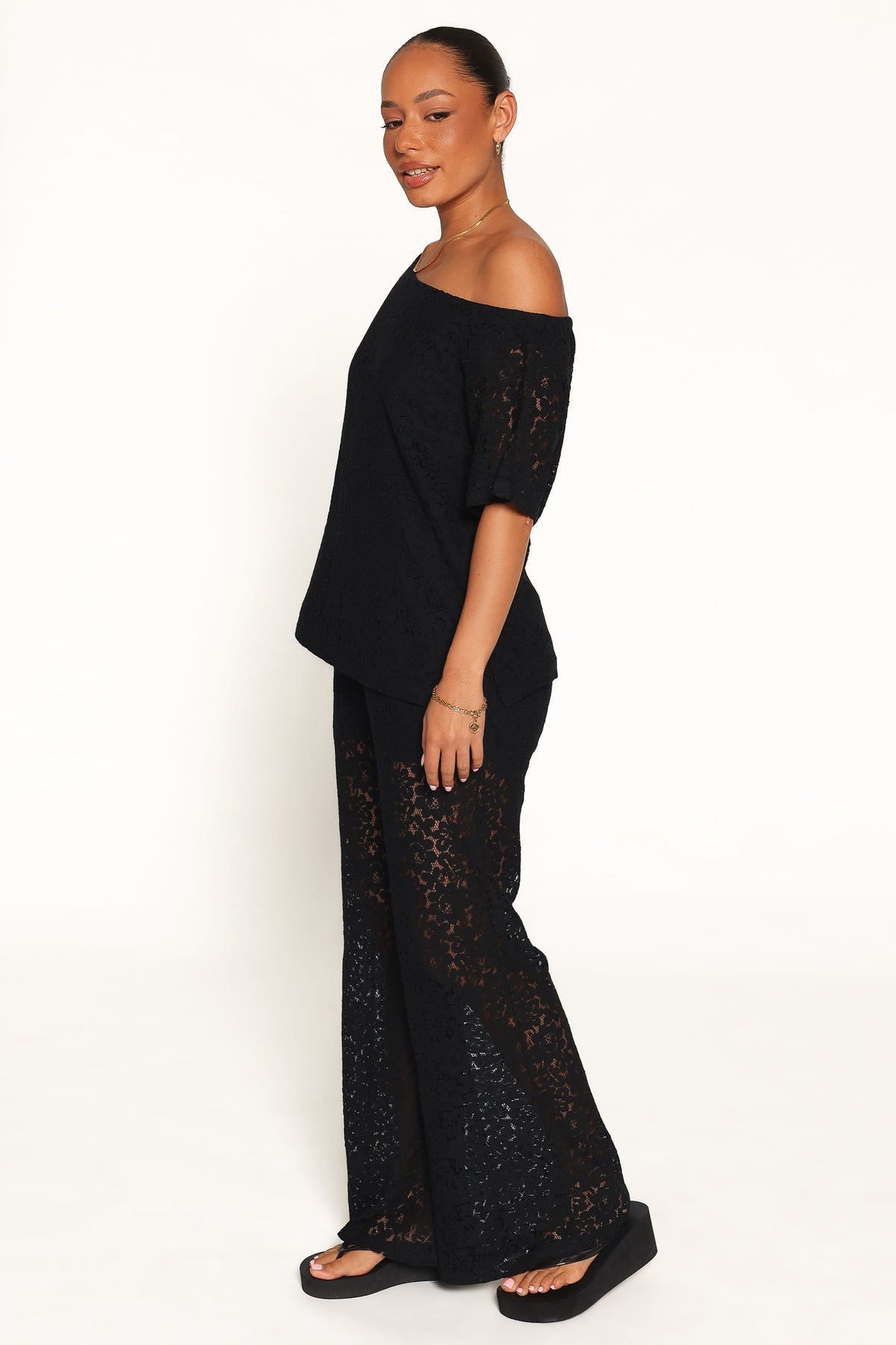 Tucker Lace Pant Set in Black – view 3 of 7