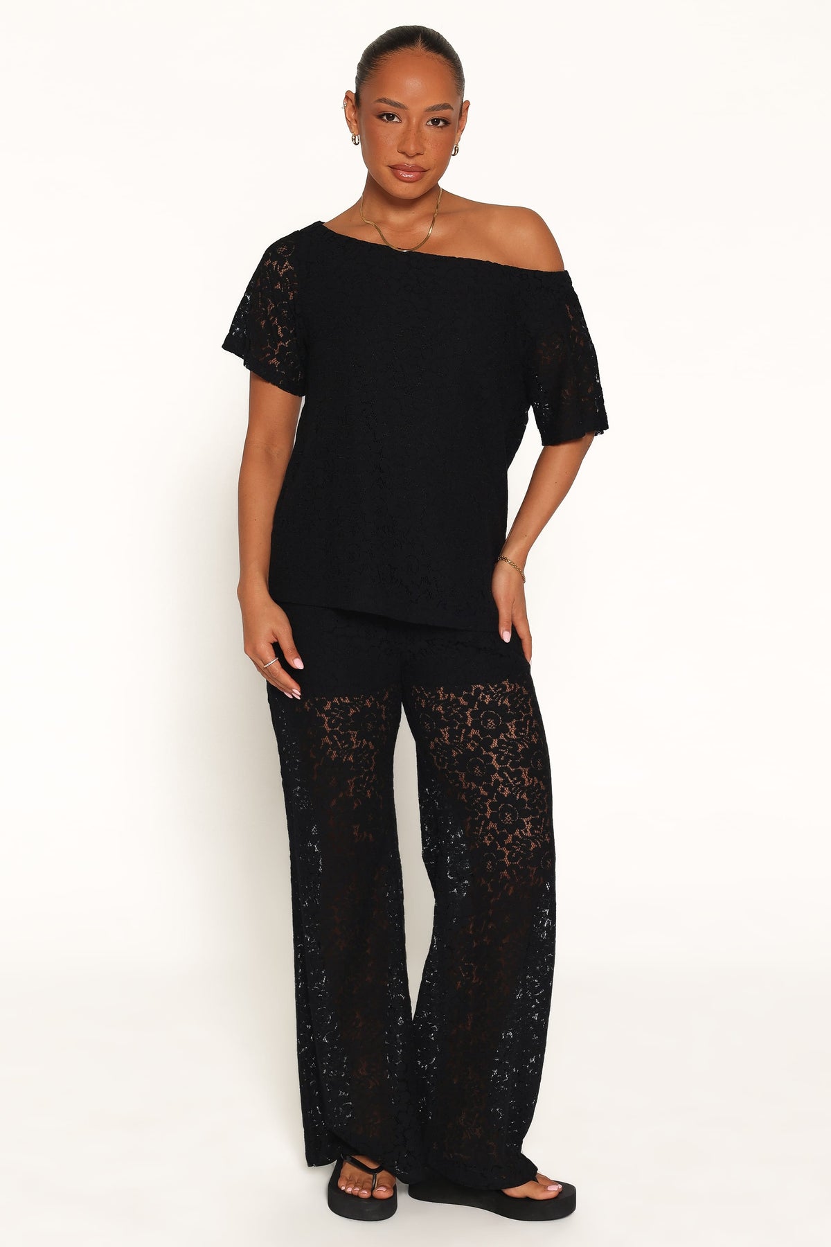 Tucker Lace Pant Set in Black – view 5 of 7