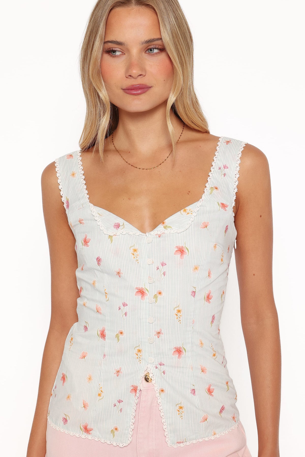 Ana Top in Blue Garden Stripe – view 7 of 9