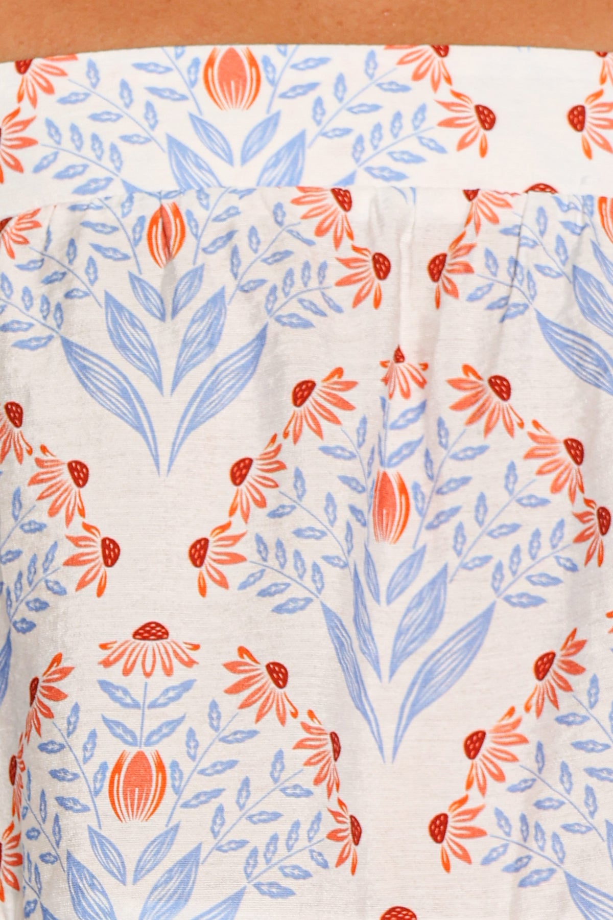 Aver Flounce Top in White Blue – view 7 of 7