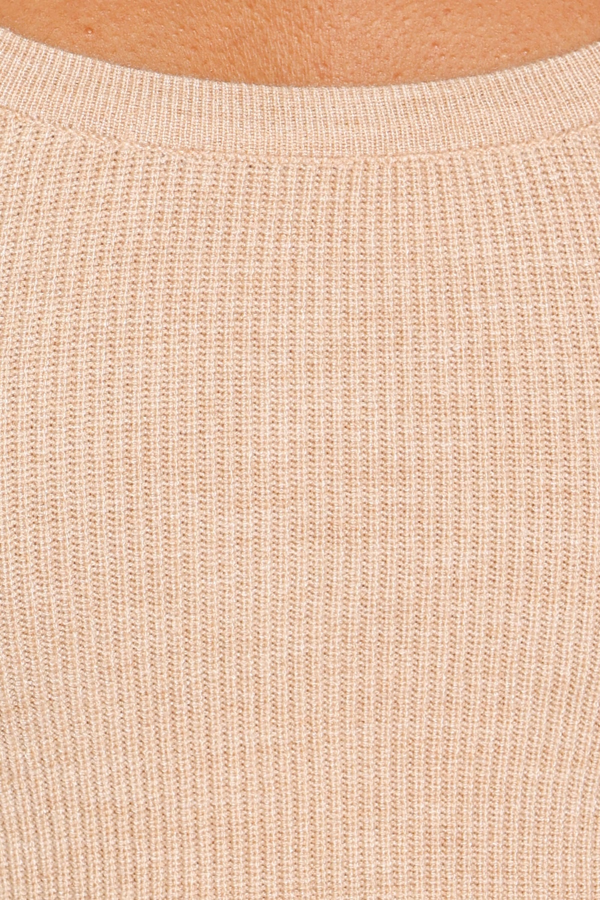 Berenice Ruffle Hem Knitted Top in Beige – view 6 of 6