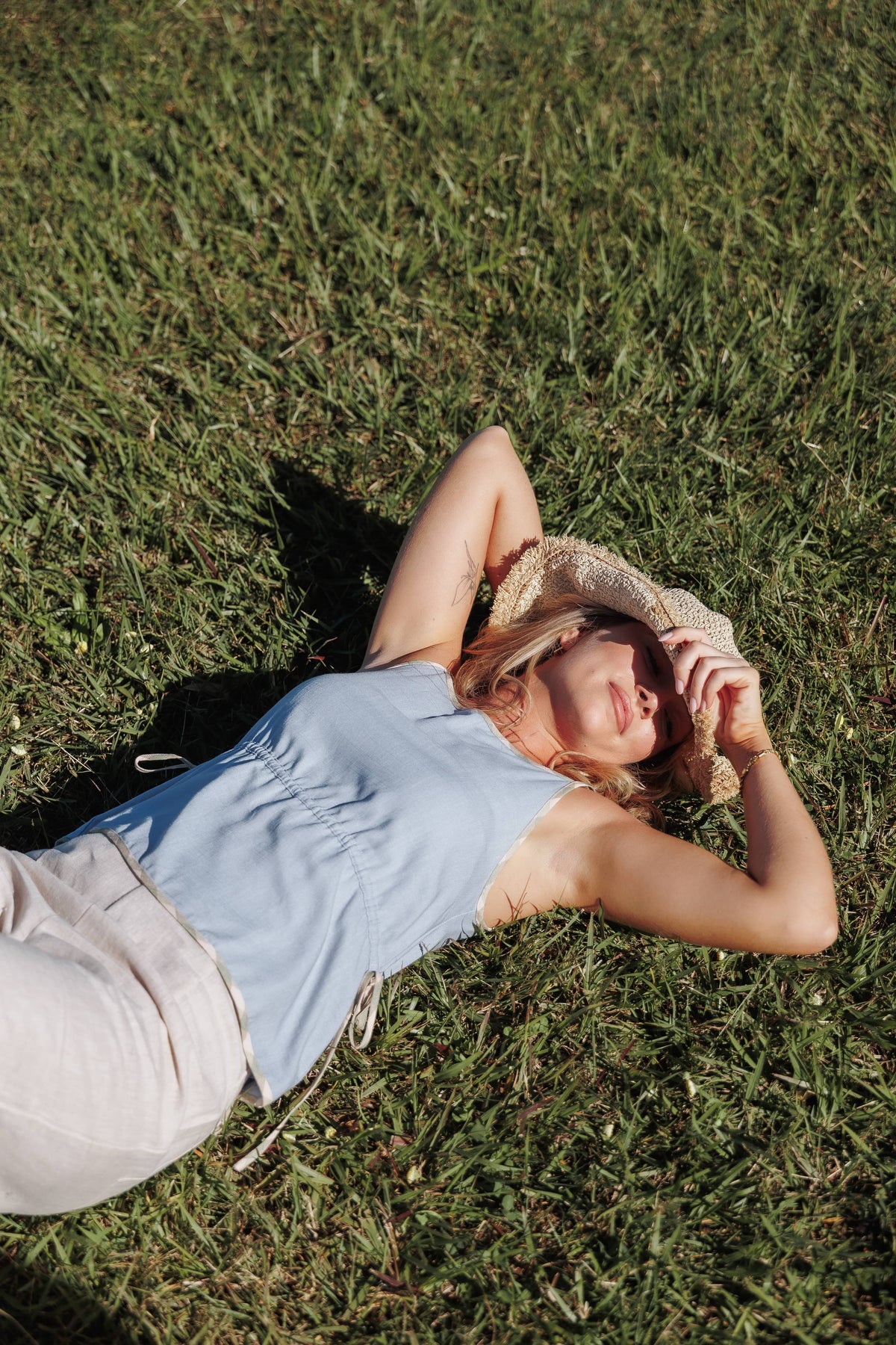 Bettie Top in Light Blue Linen – view 1 of 9