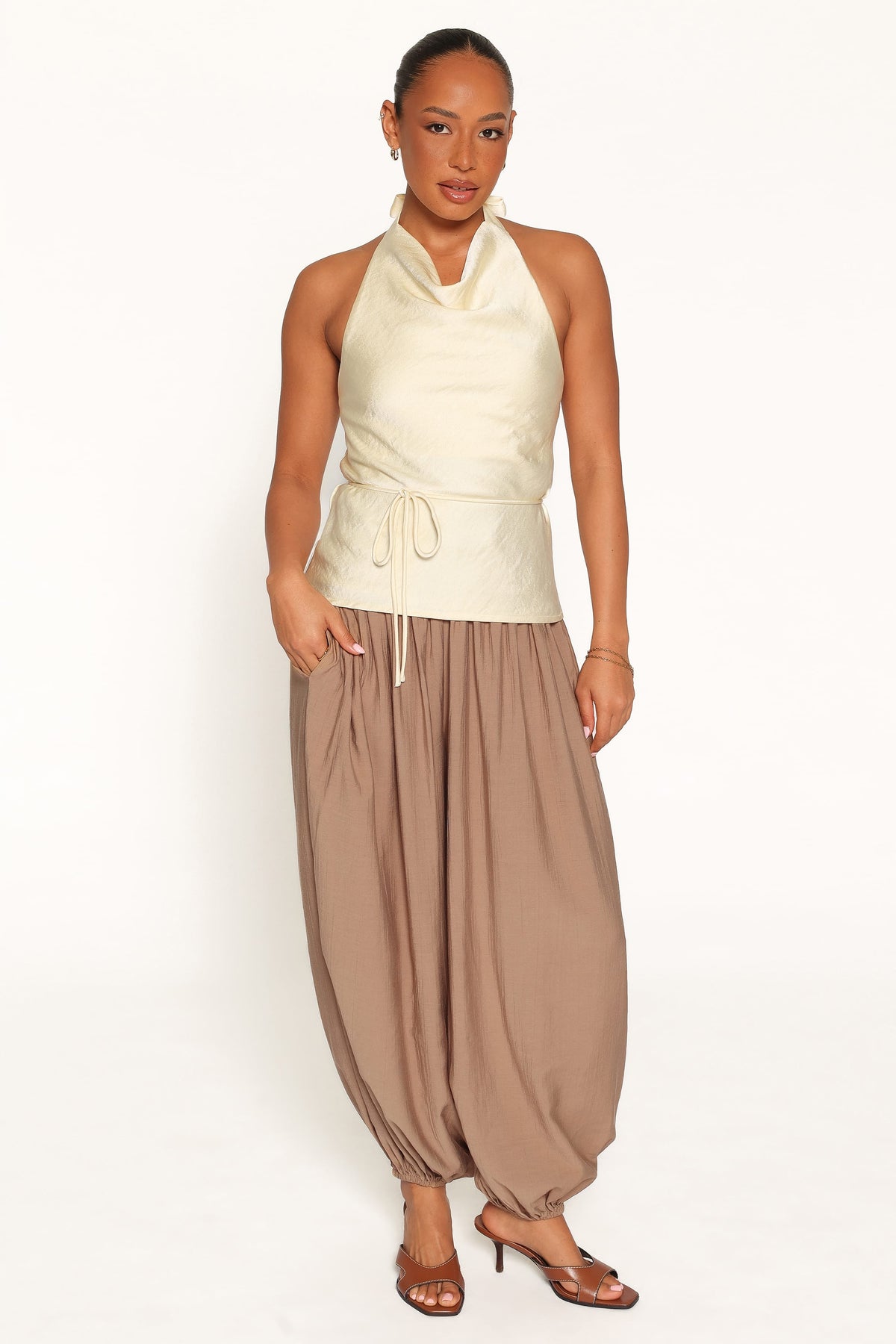Brenn Halterneck Top in Butter Yellow – view 6 of 8