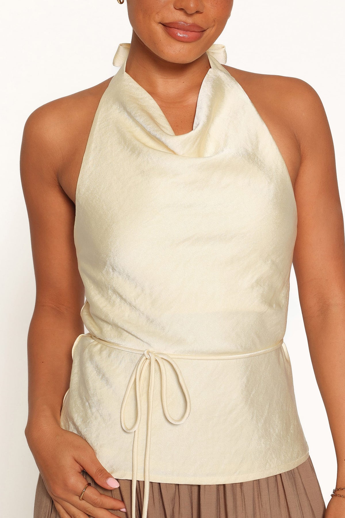 Brenn Halterneck Top in Butter Yellow – view 7 of 8