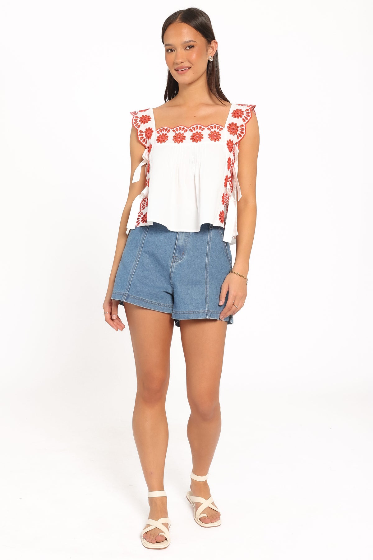 Brydee Tie Top in Red – view 2 of 5