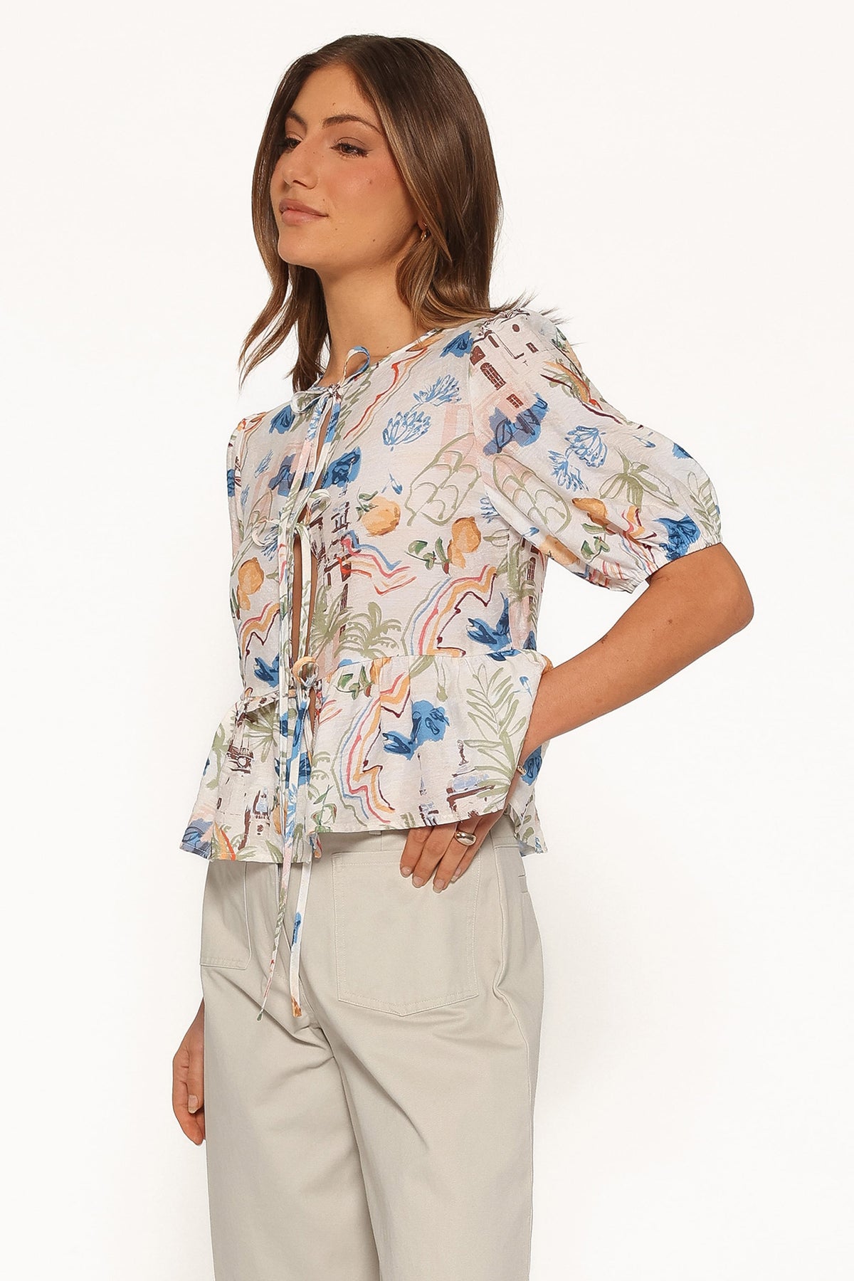 Dory Top in White Multi – view 3 of 6