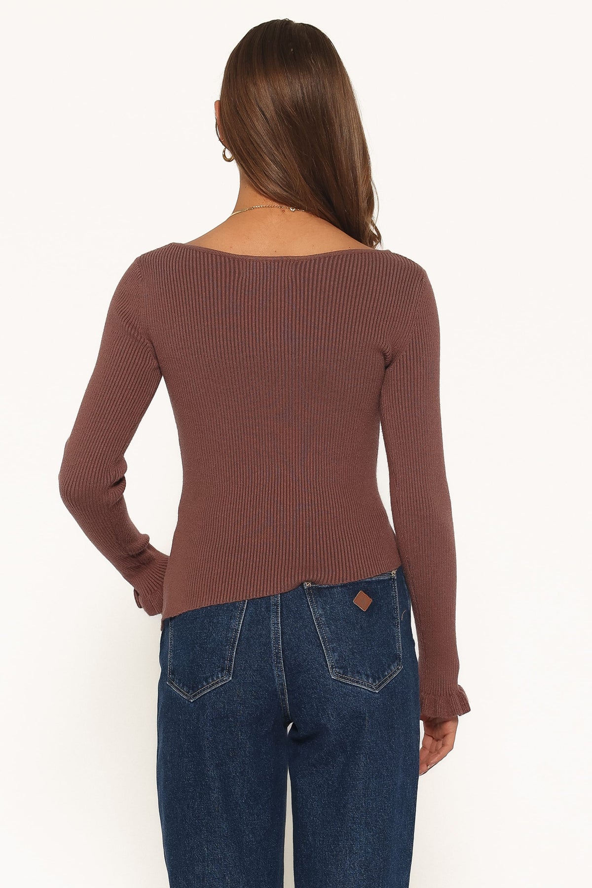 Fiana Knitted Top in Brown – view 4 of 6