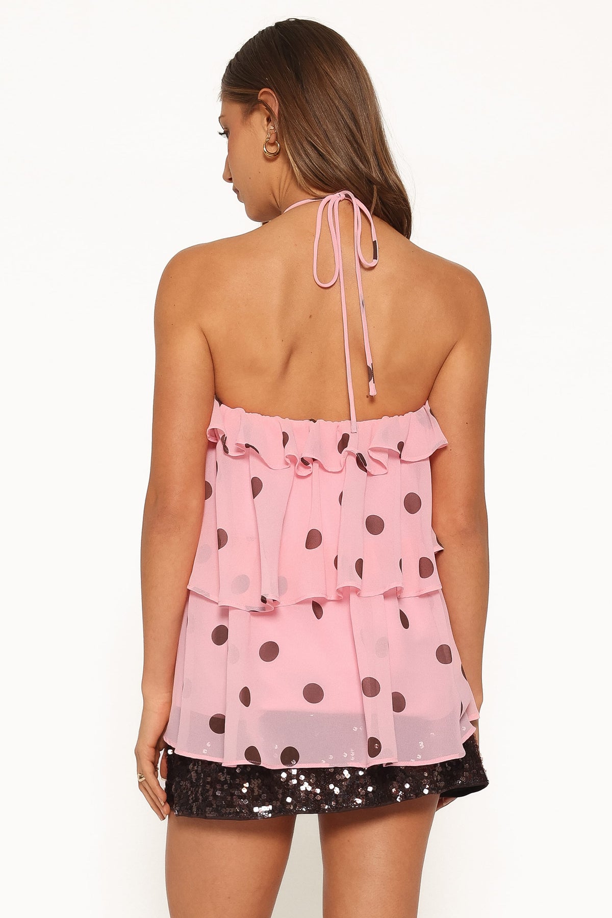 Helena Halterneck Top in Pink Polka Dot – view 5 of 7