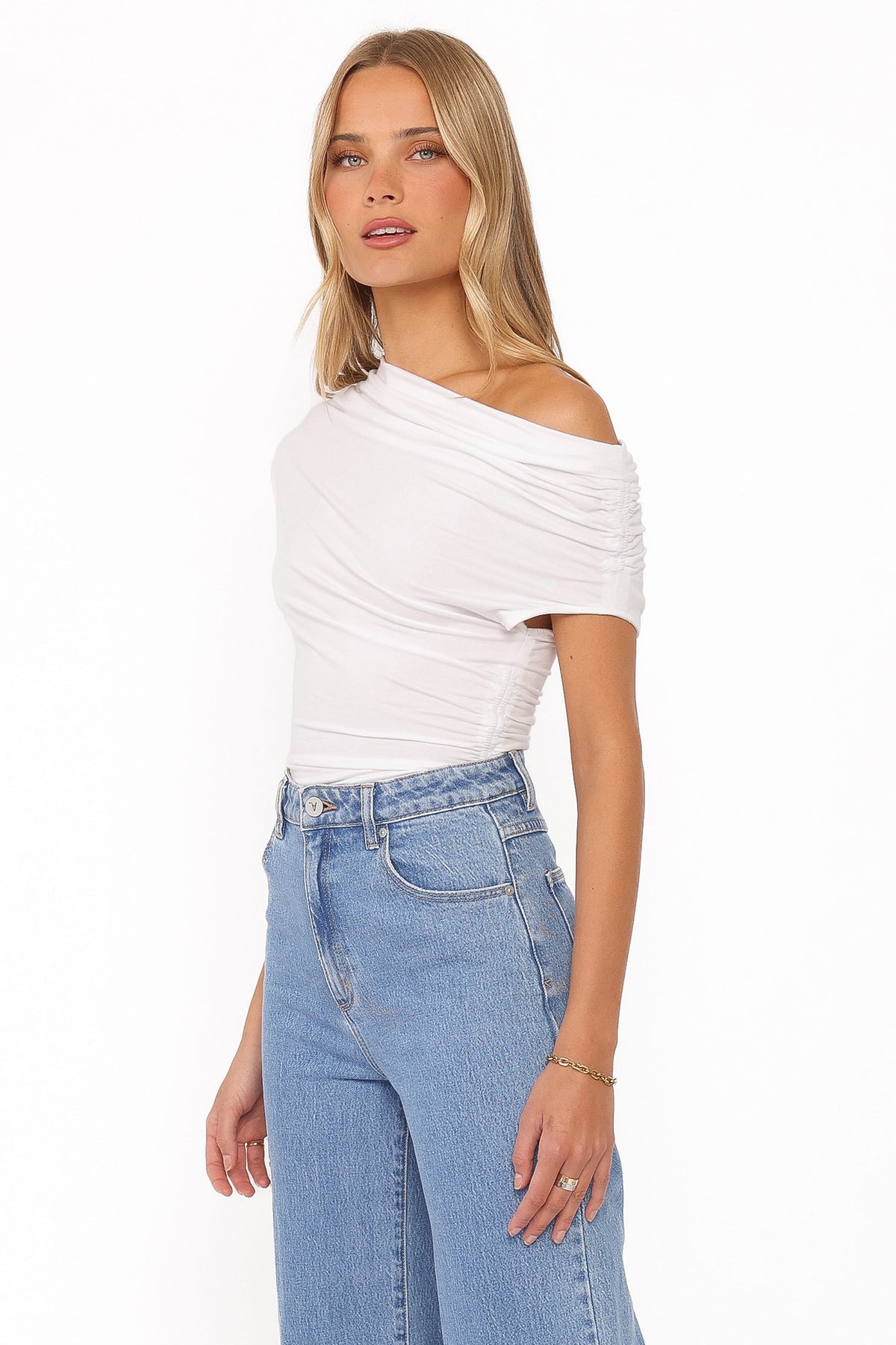 Jacki Asymmetric Top in White – view 3 of 6