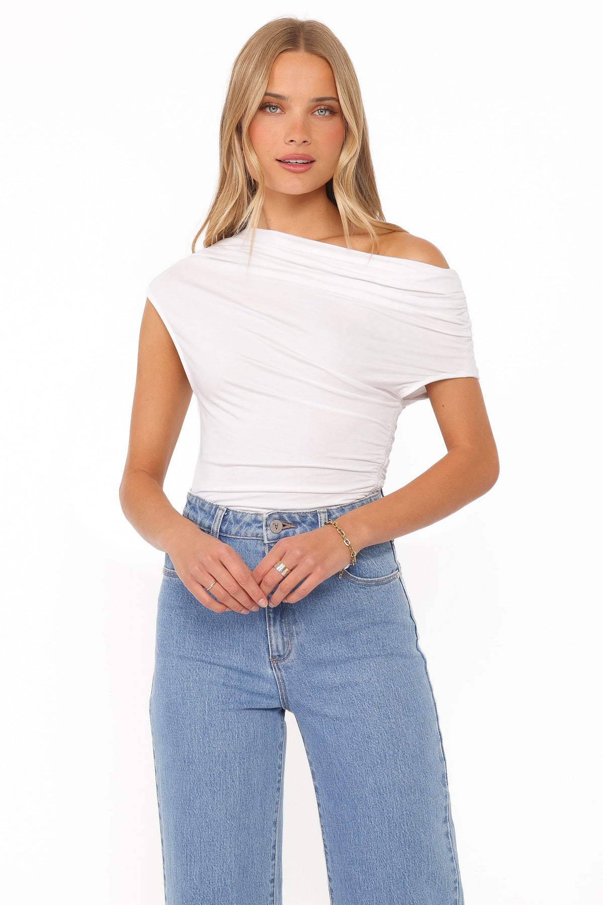 Jacki Asymmetric Top in White – view 1 of 6