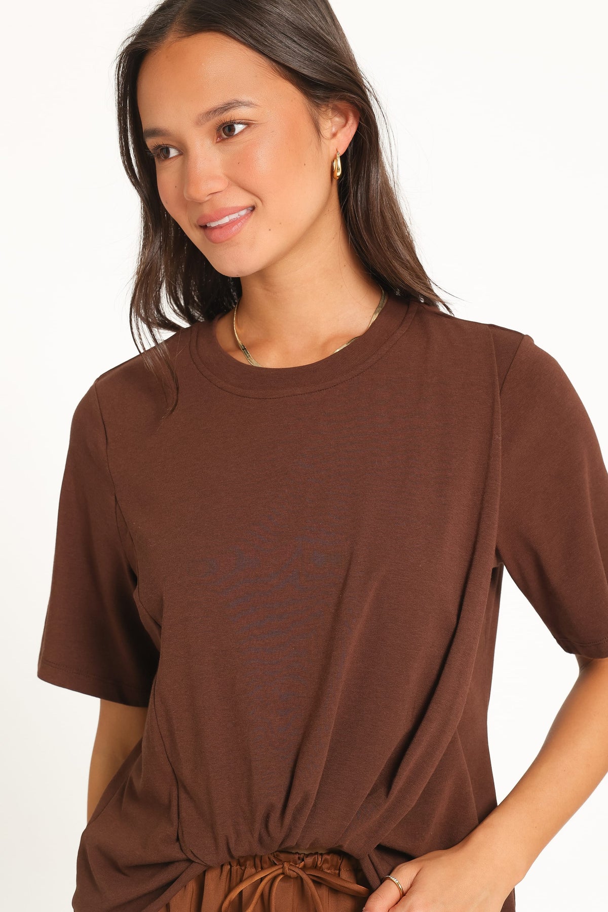 Landon Knit Top in Chocolate – view 6 of 7
