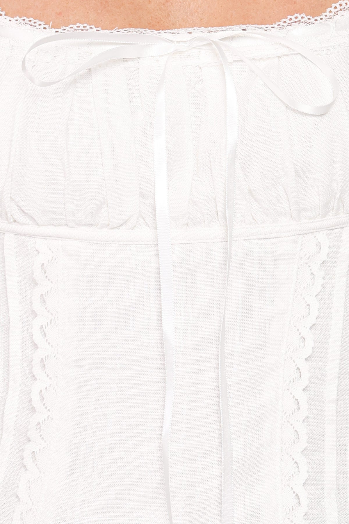 Lany Lace Trim Flutter Top in White – view 6 of 6