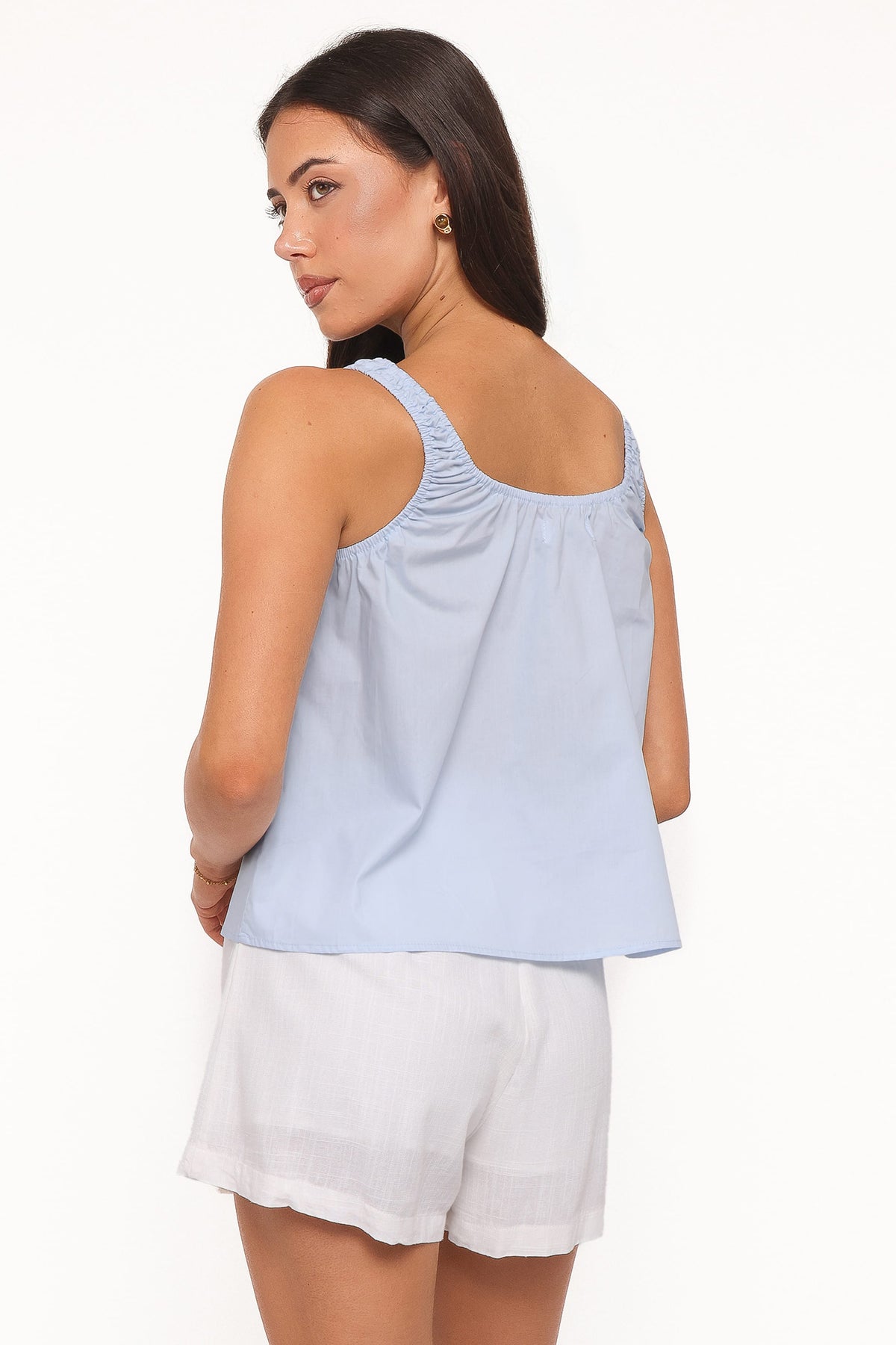 Lawrence Tie Scoop Top in Light Blue – view 4 of 6