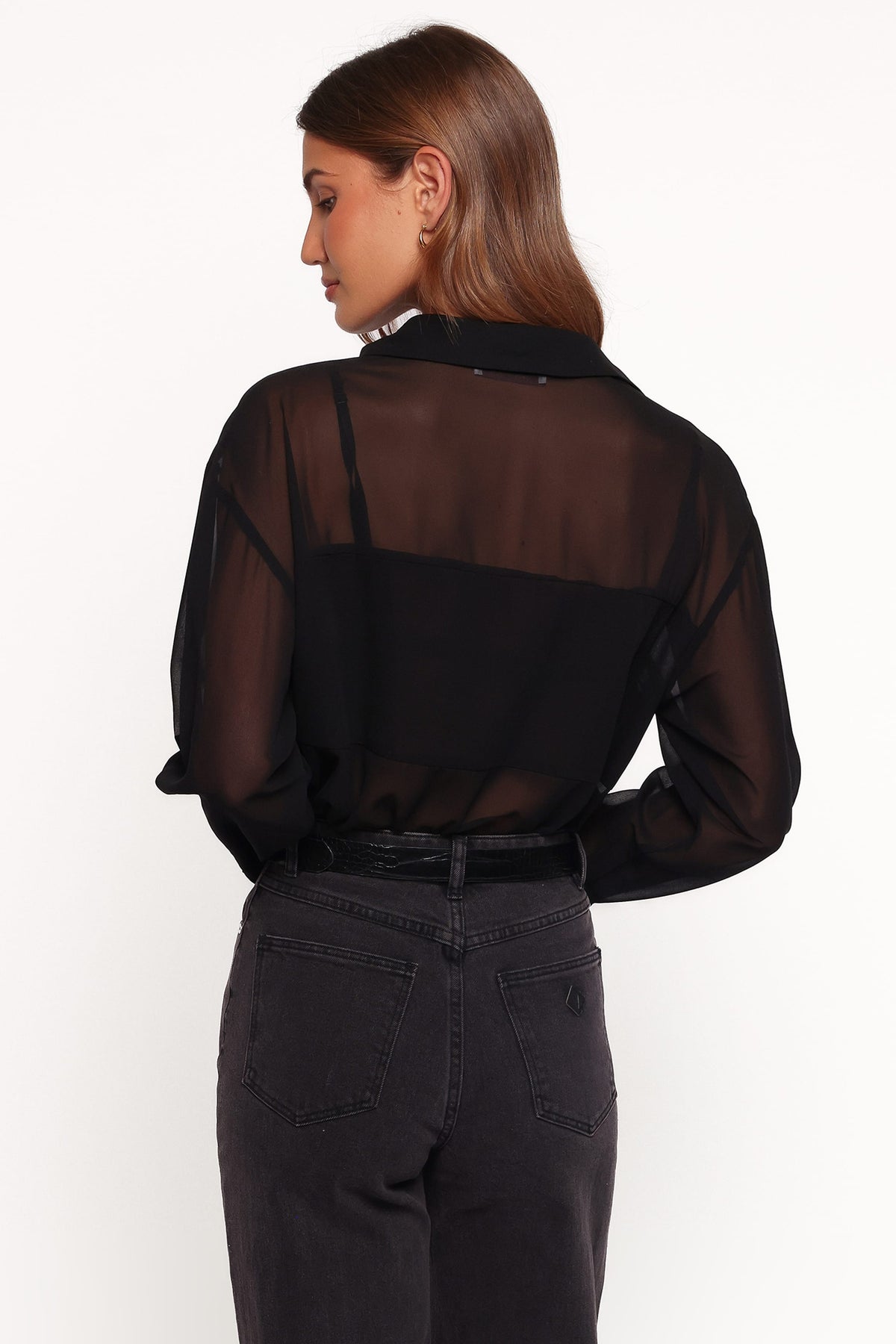 Lee Sheer Panel Shirt in Black – view 4 of 6