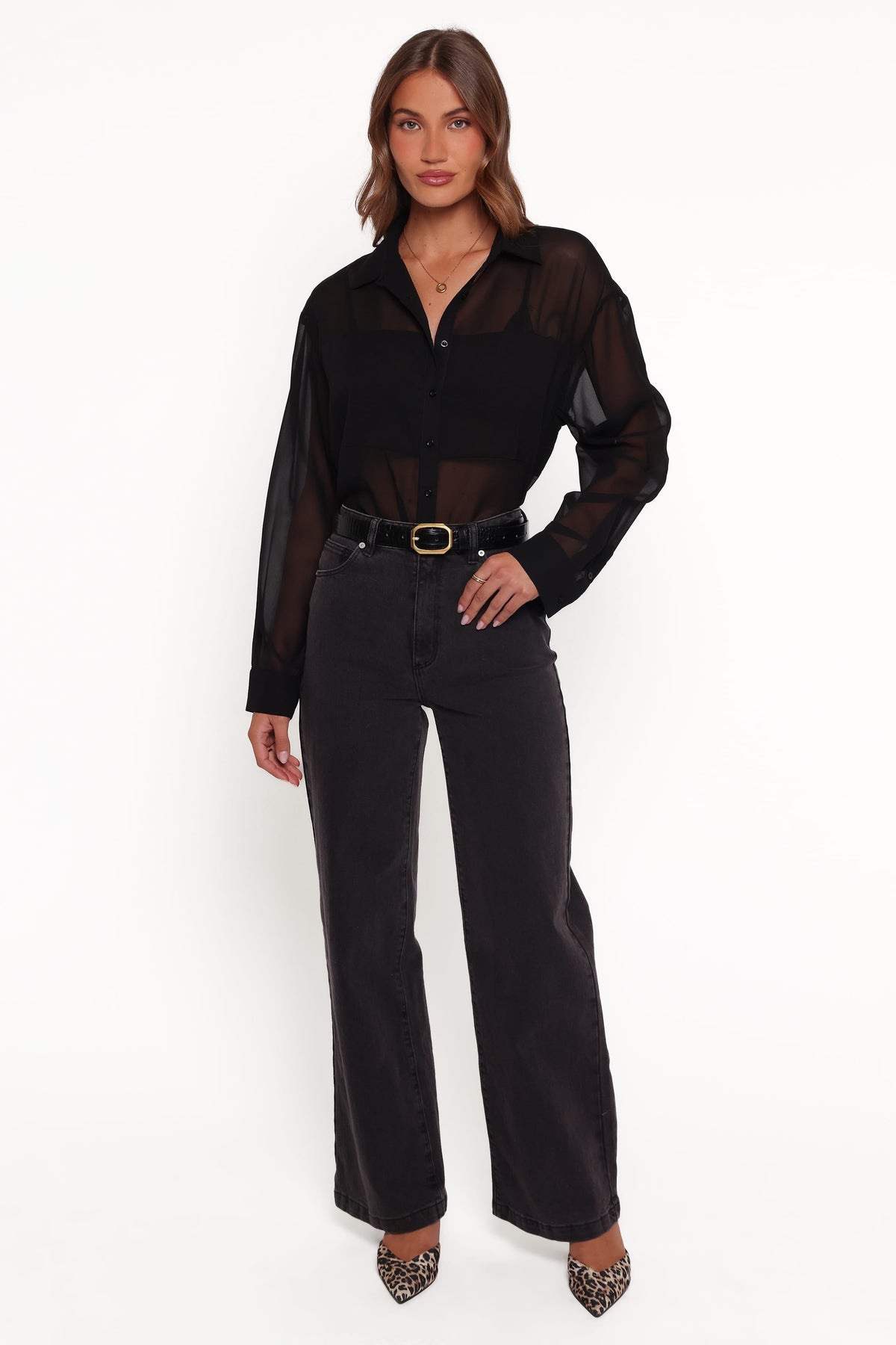 Lee Sheer Panel Shirt in Black – view 5 of 6
