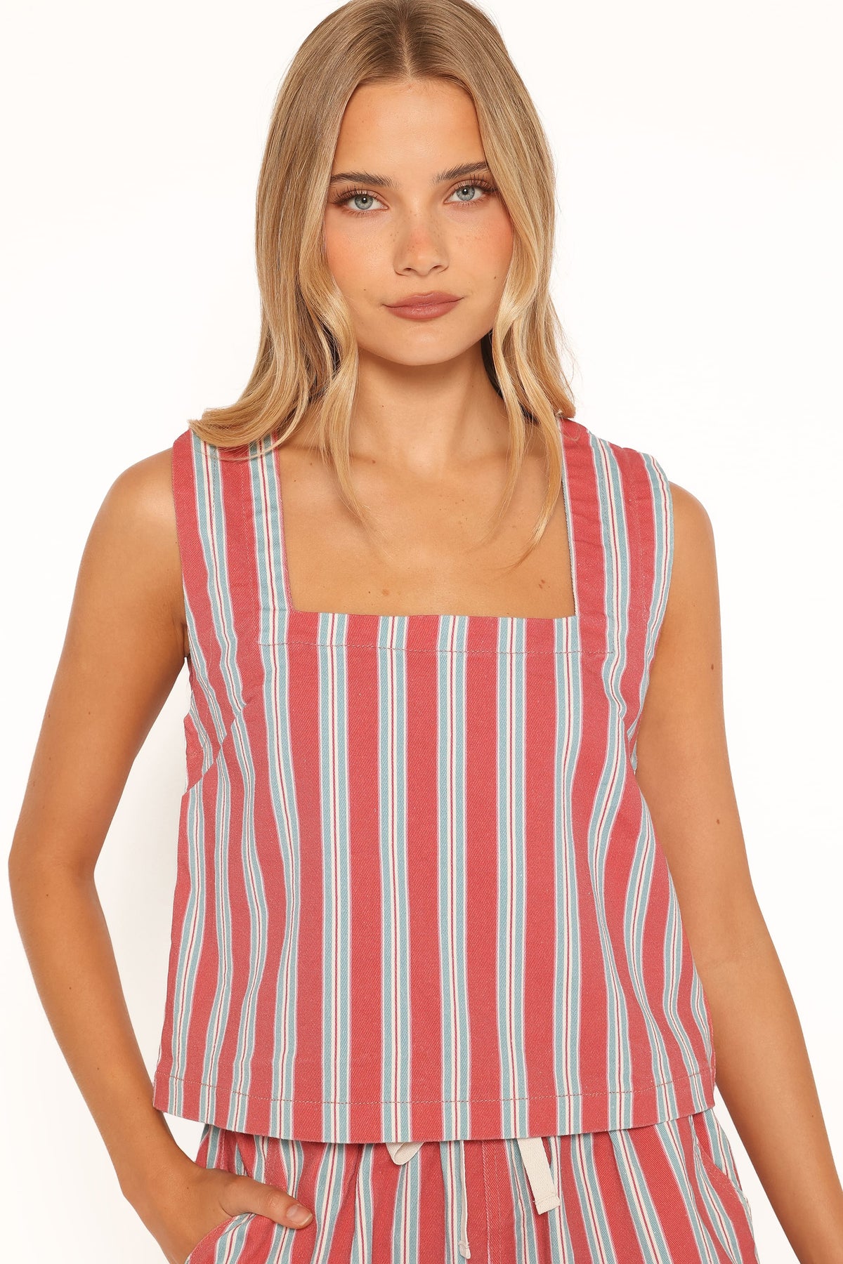 Marinda Top in Red Stripe – view 2 of 6