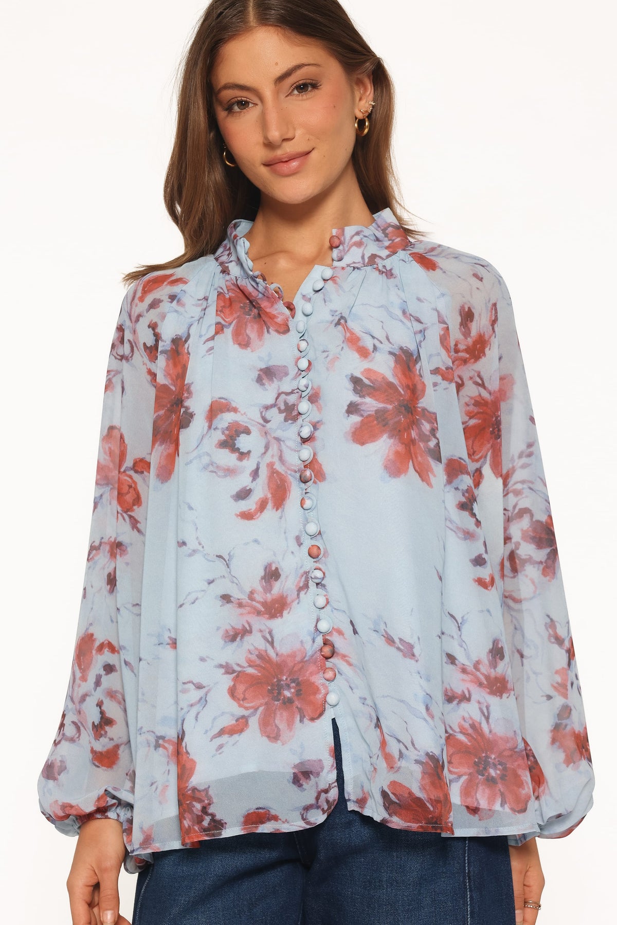 Marni Top in Blue Floral – view 2 of 6