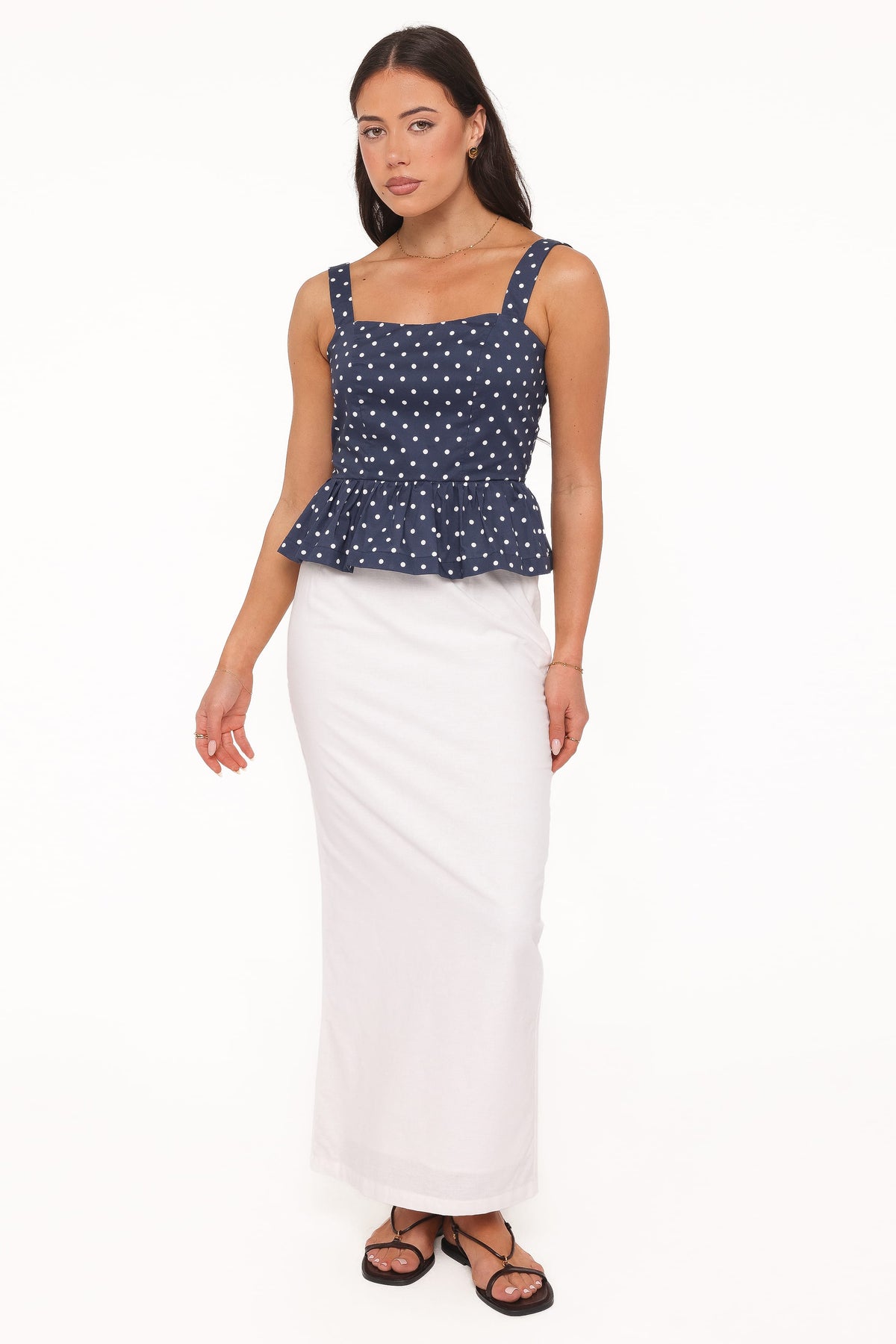 Paula Open Tie Back Top in Navy – view 4 of 6