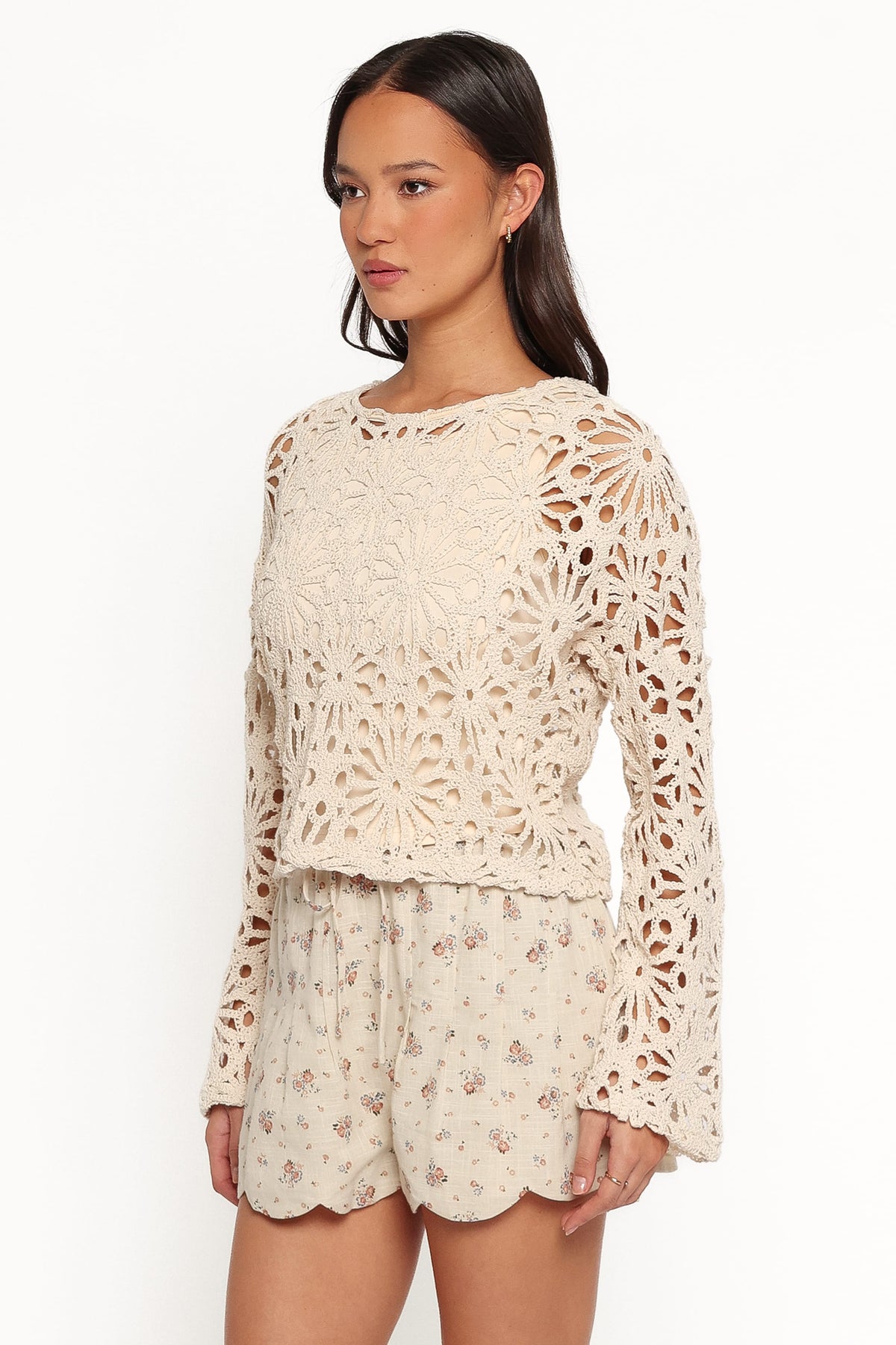 Rowley Crochet Top in Natural – view 3 of 7