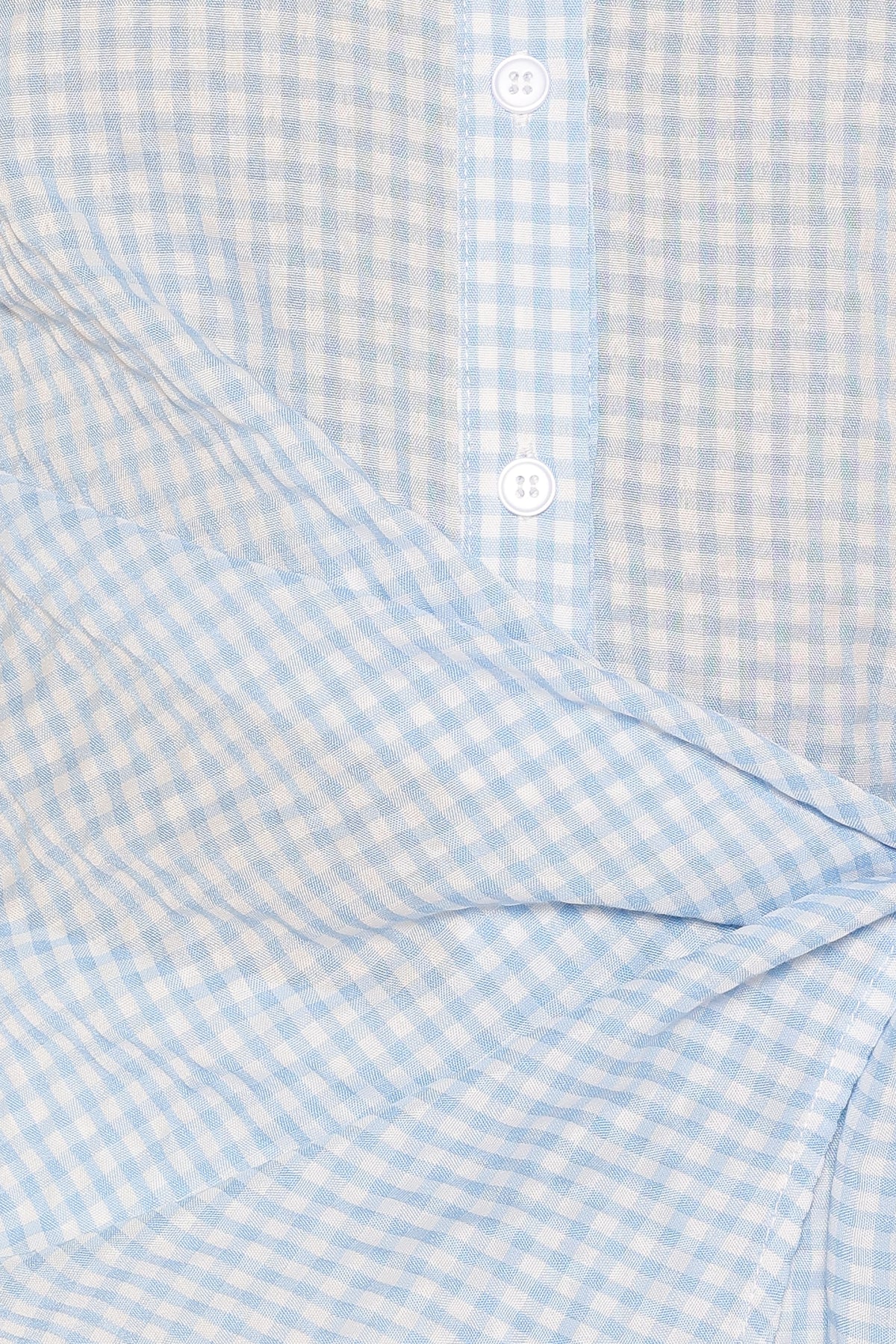 Shiloh Side Tie Shirt in Blue Gingham – view 7 of 8