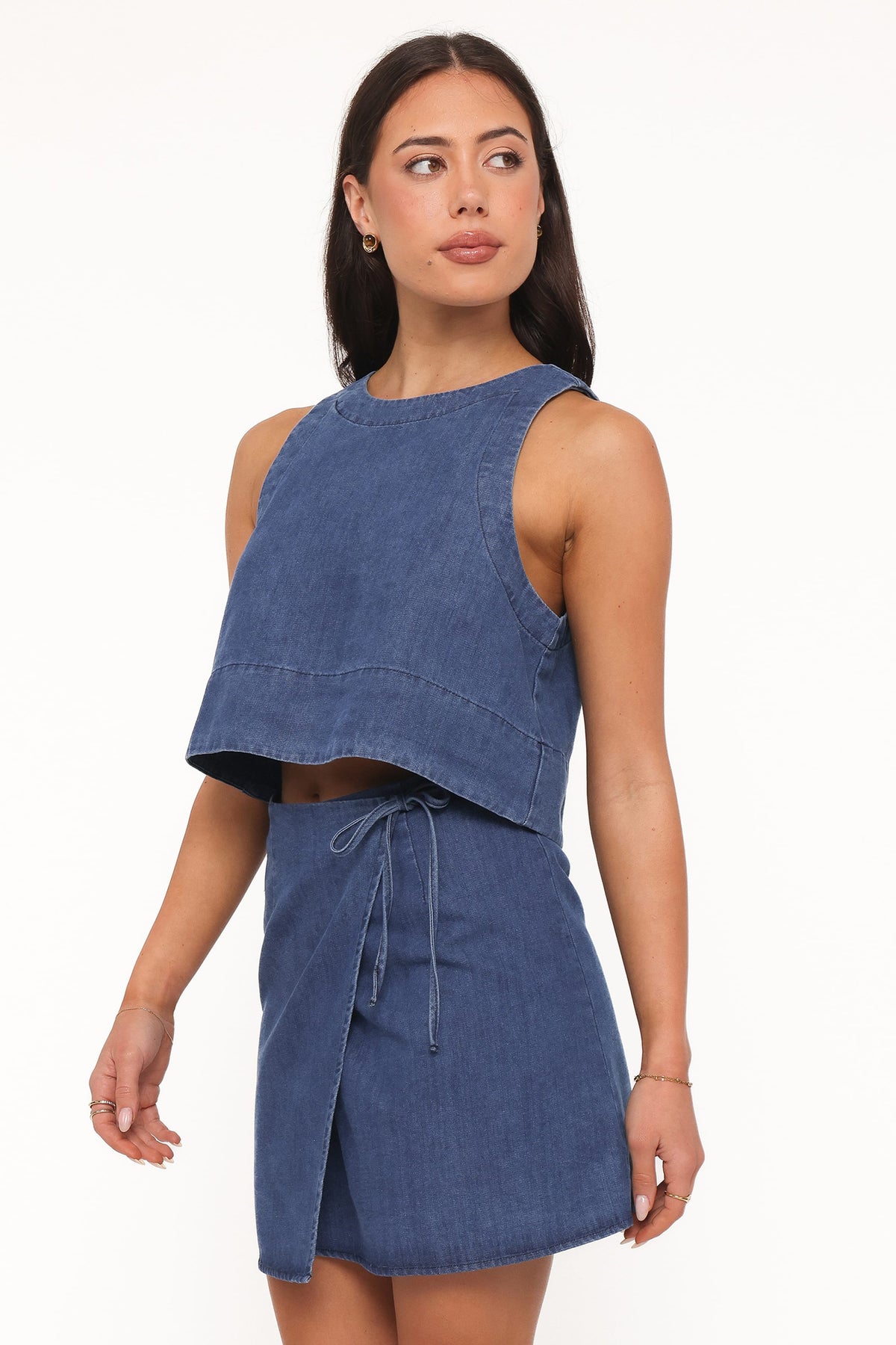 Siena Top in Medium Wash Denim – view 3 of 6