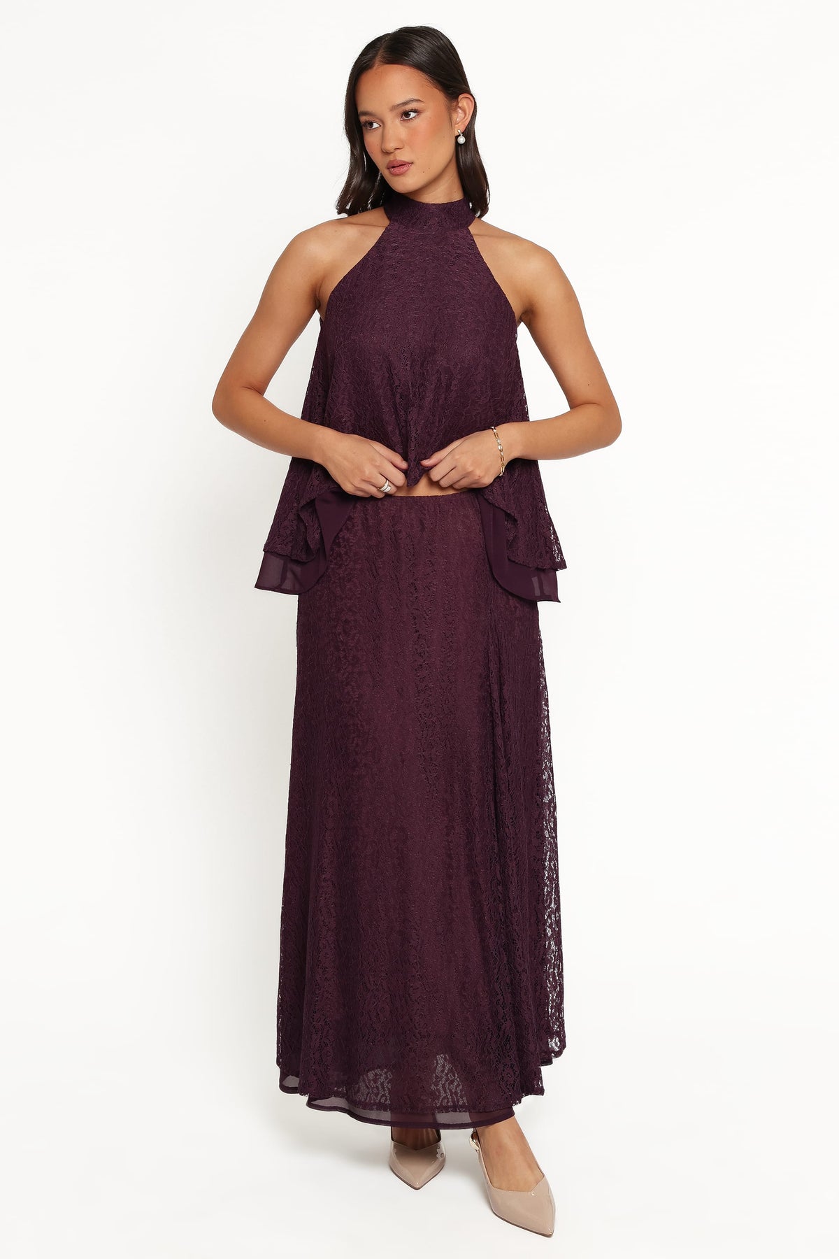 Tracy Halter Top in Plum Lace – view 6 of 8