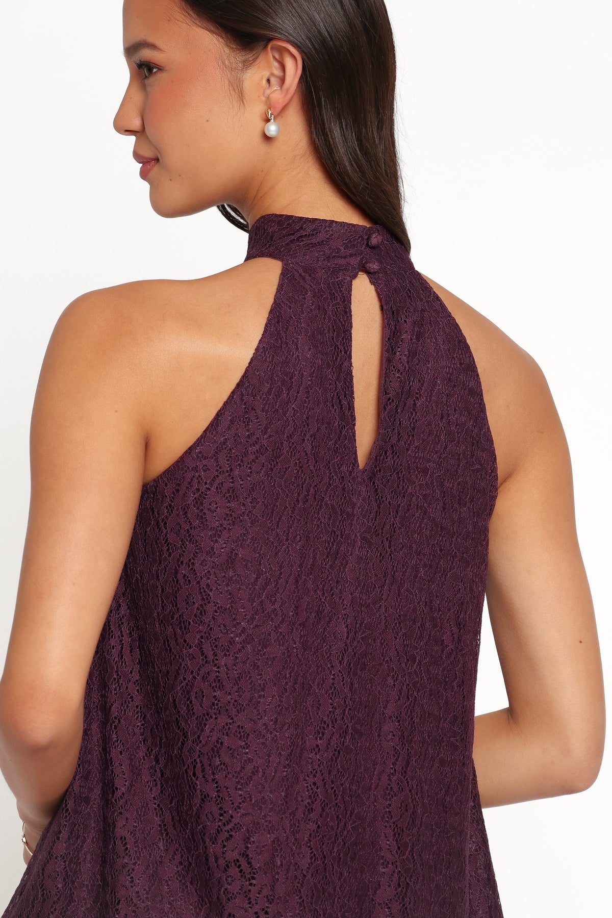 Tracy Halter Top in Plum Lace – view 3 of 8