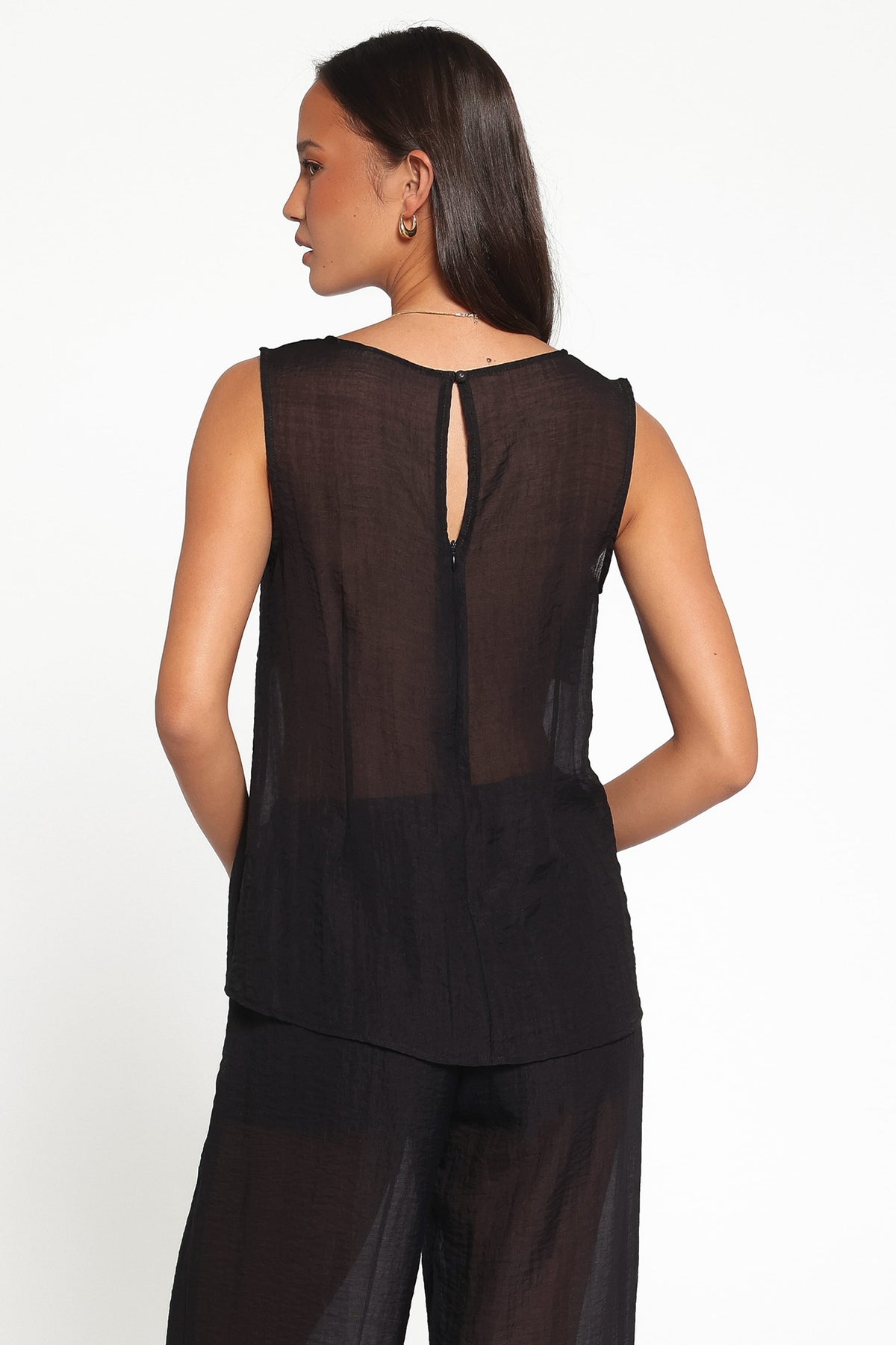 Vayla Sheer Panel Top in Black – view 4 of 6