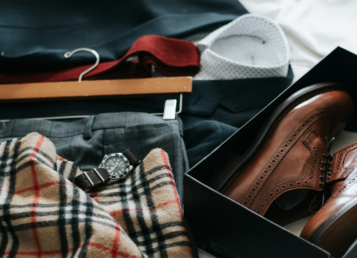 Autumn layered outfit flat lay
