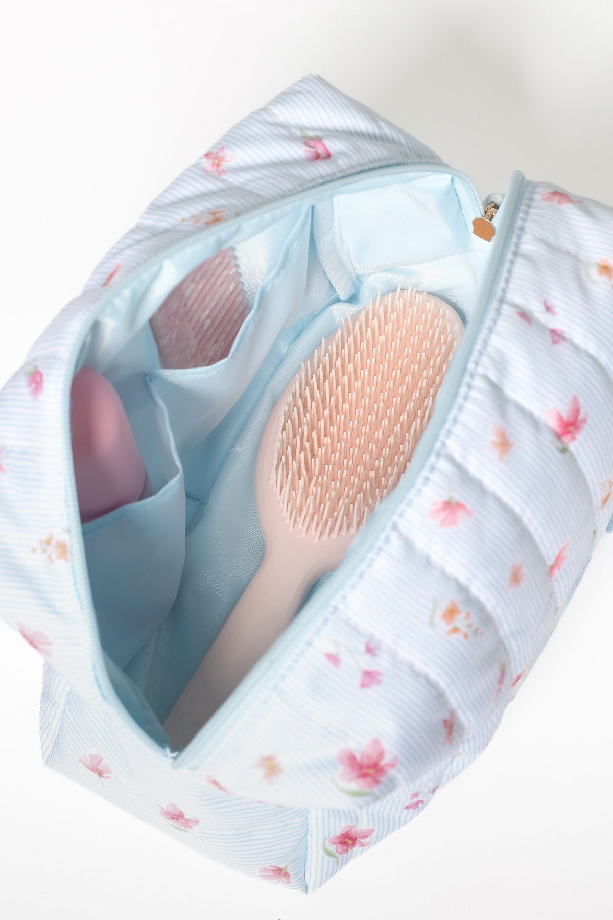 Cosmetic Case in Blue Garden Stripe – view 3 of 7