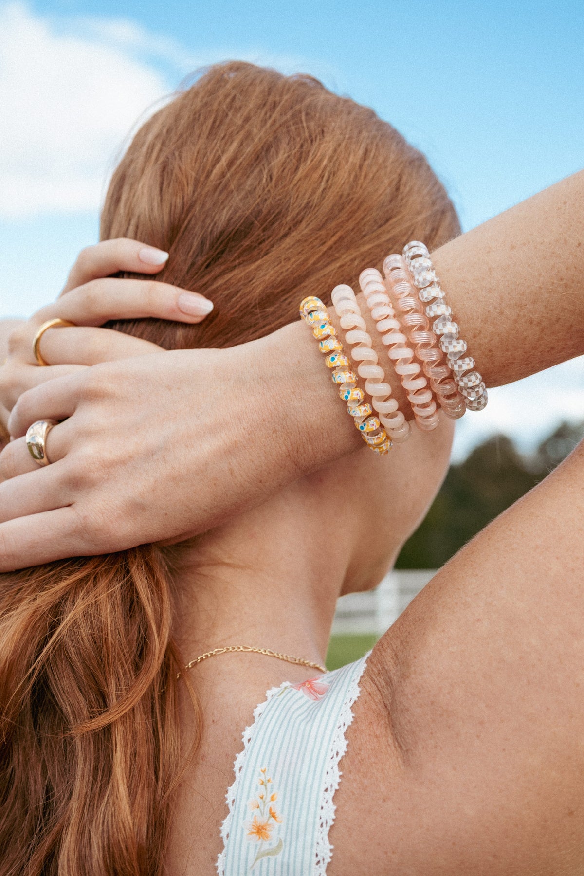 Elodie Hair Tie Set in Pink Multi – view 1 of 4