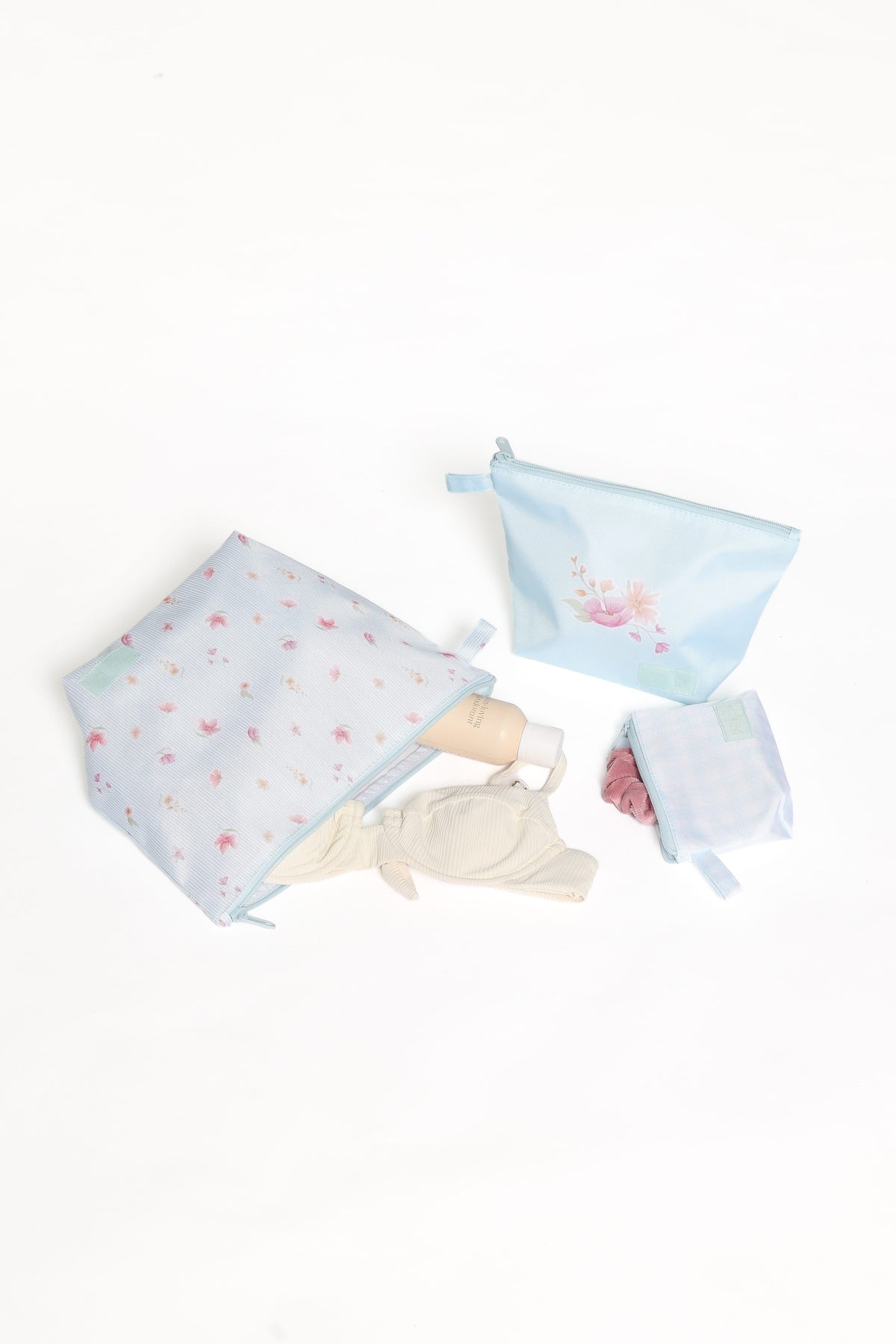 Handy Pouch Trio in Blue Garden Stripe – view 2 of 8