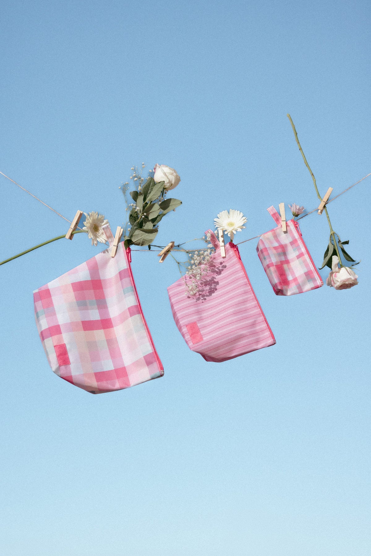 Handy Pouch Trio in Pink Picnic Plaid – view 8 of 8