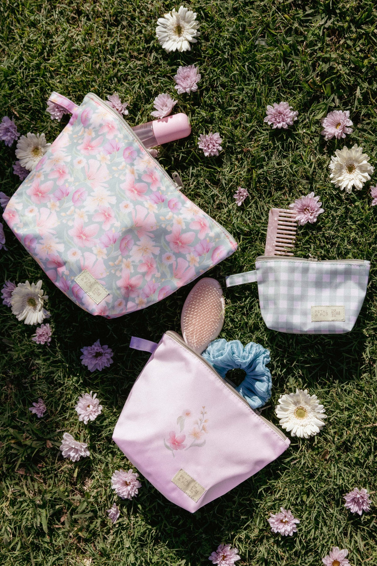 Handy Pouch Trio in Sage Wildflowers – view 1 of 8