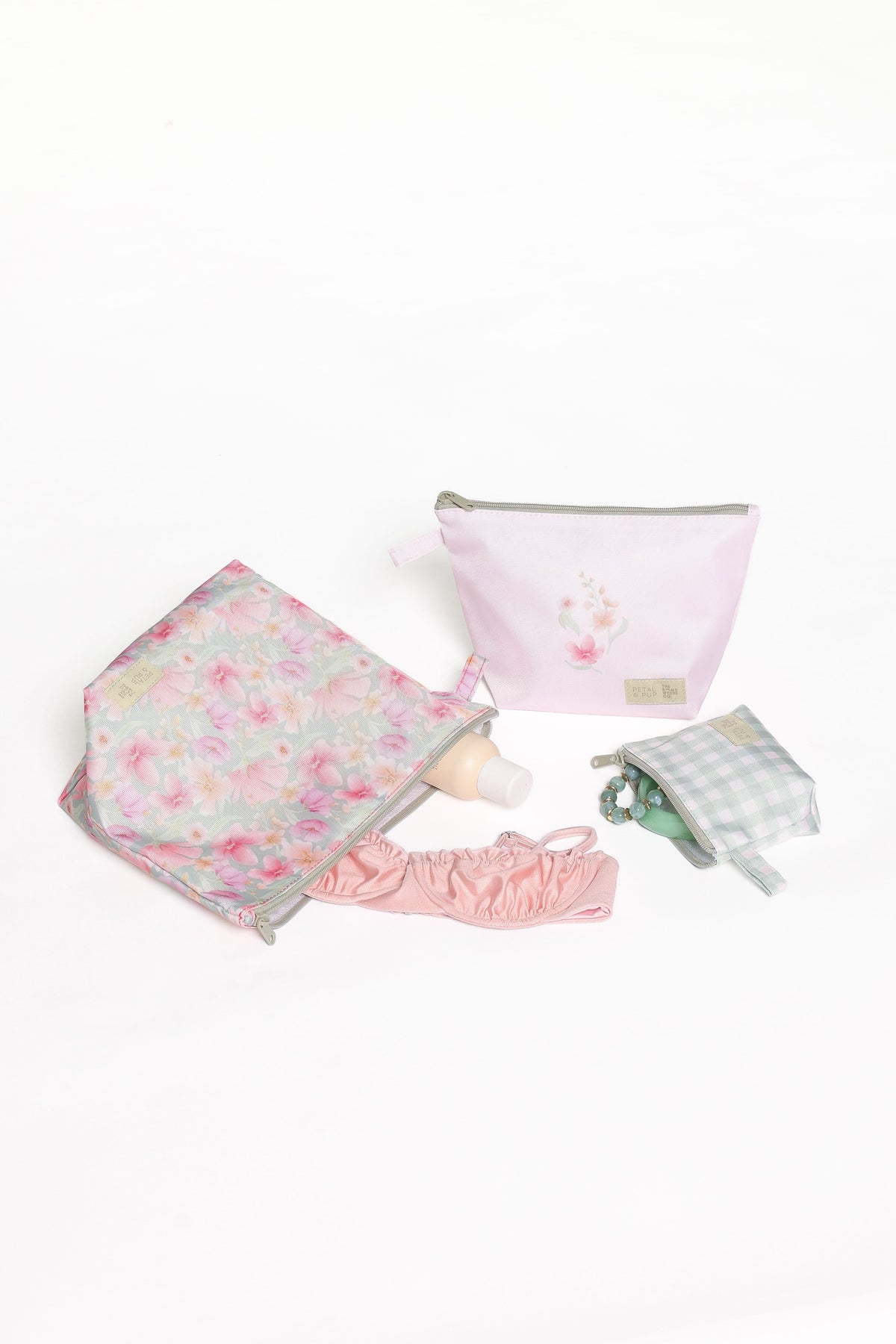 Handy Pouch Trio in Sage Wildflowers – view 2 of 8
