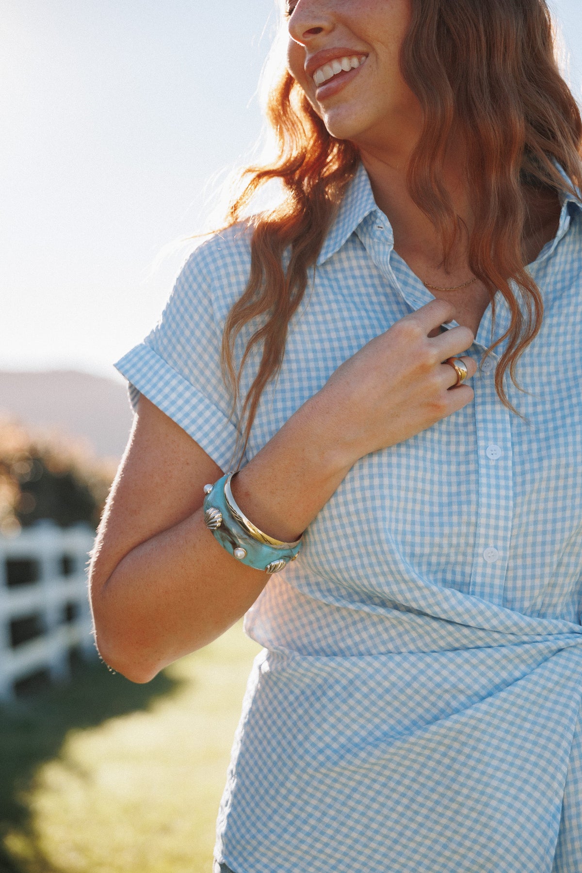 Havana Shell Bangle Set in Teal – view 1 of 6