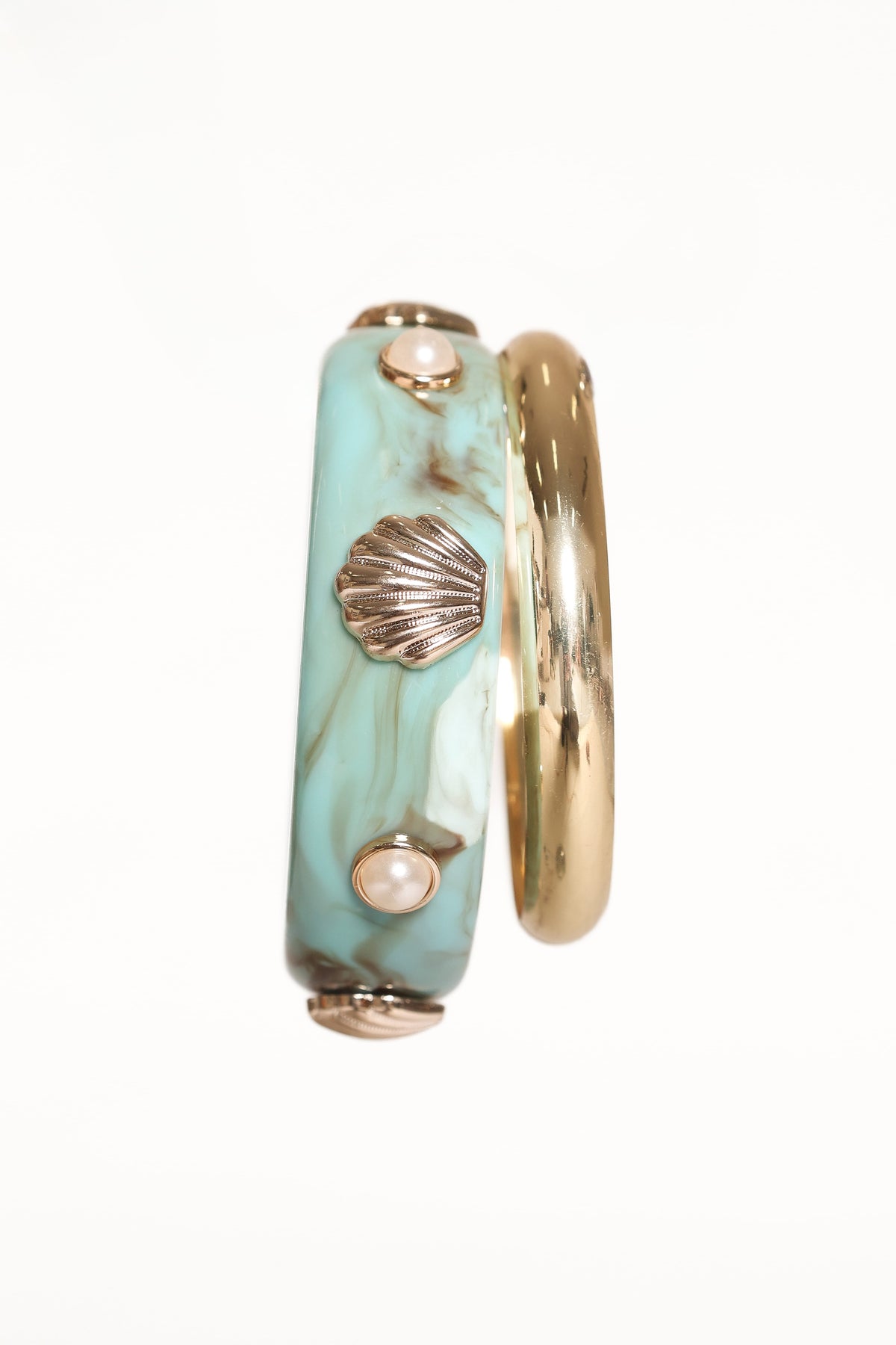 Havana Shell Bangle Set in Teal – view 5 of 6