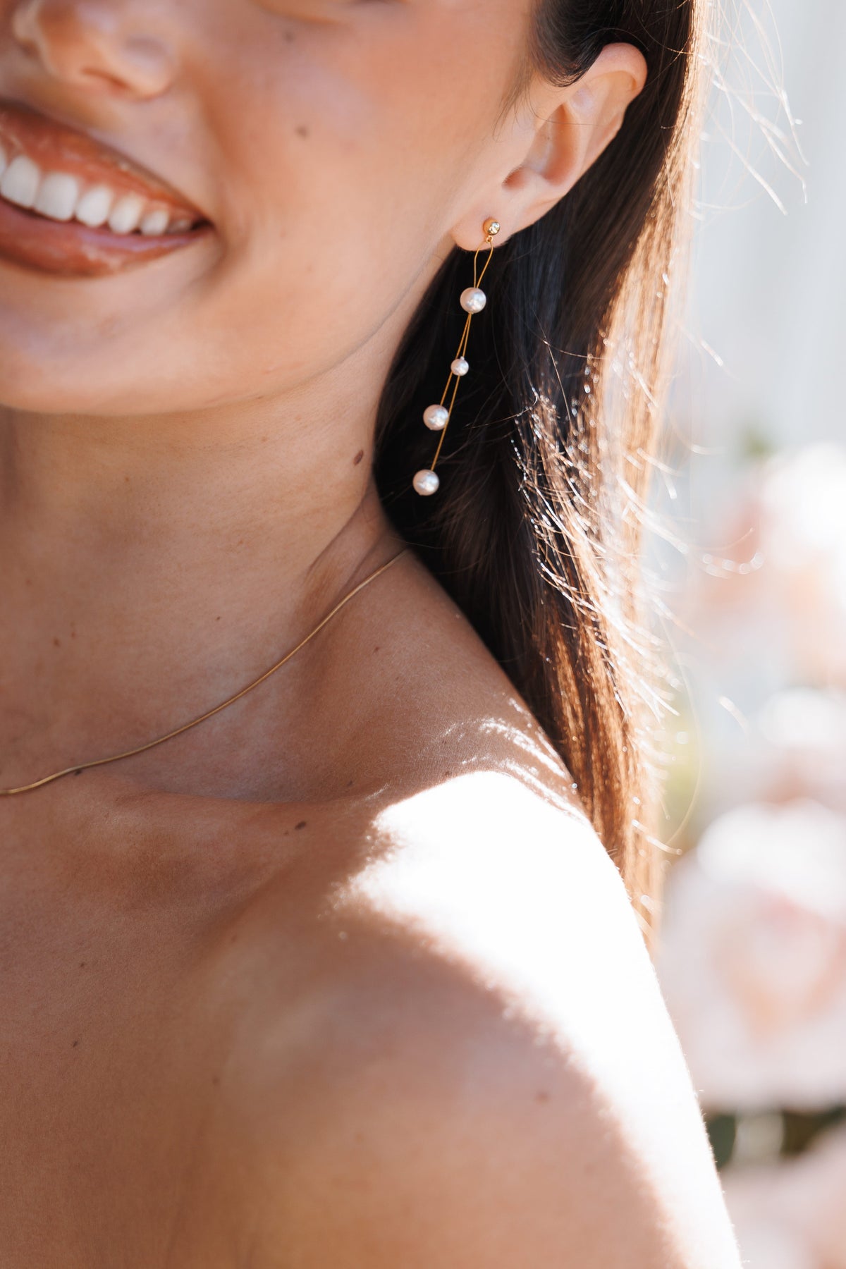 Isabelle Drop Earrings in Gold Pearl – view 1 of 4