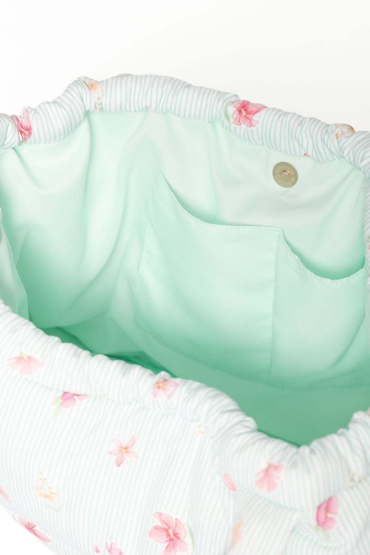 Marshmallow Midi Tote in Blue Garden Stripe – view 6 of 10