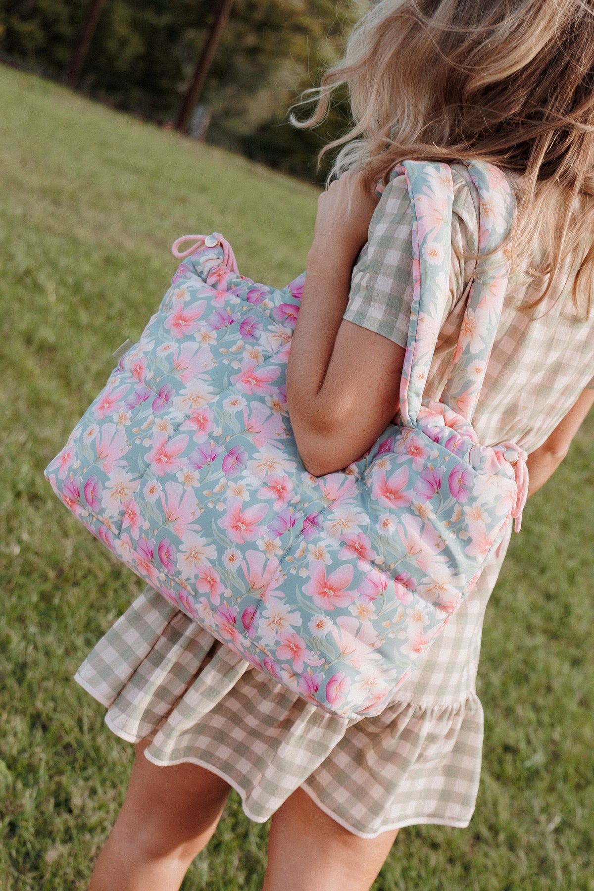 Marshmallow Midi Tote in Sage Wildflowers – view 1 of 10