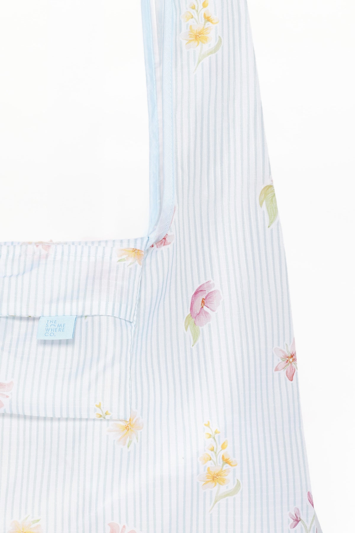 Reusable Shopping Bag in Blue Garden Stripe – view 3 of 6