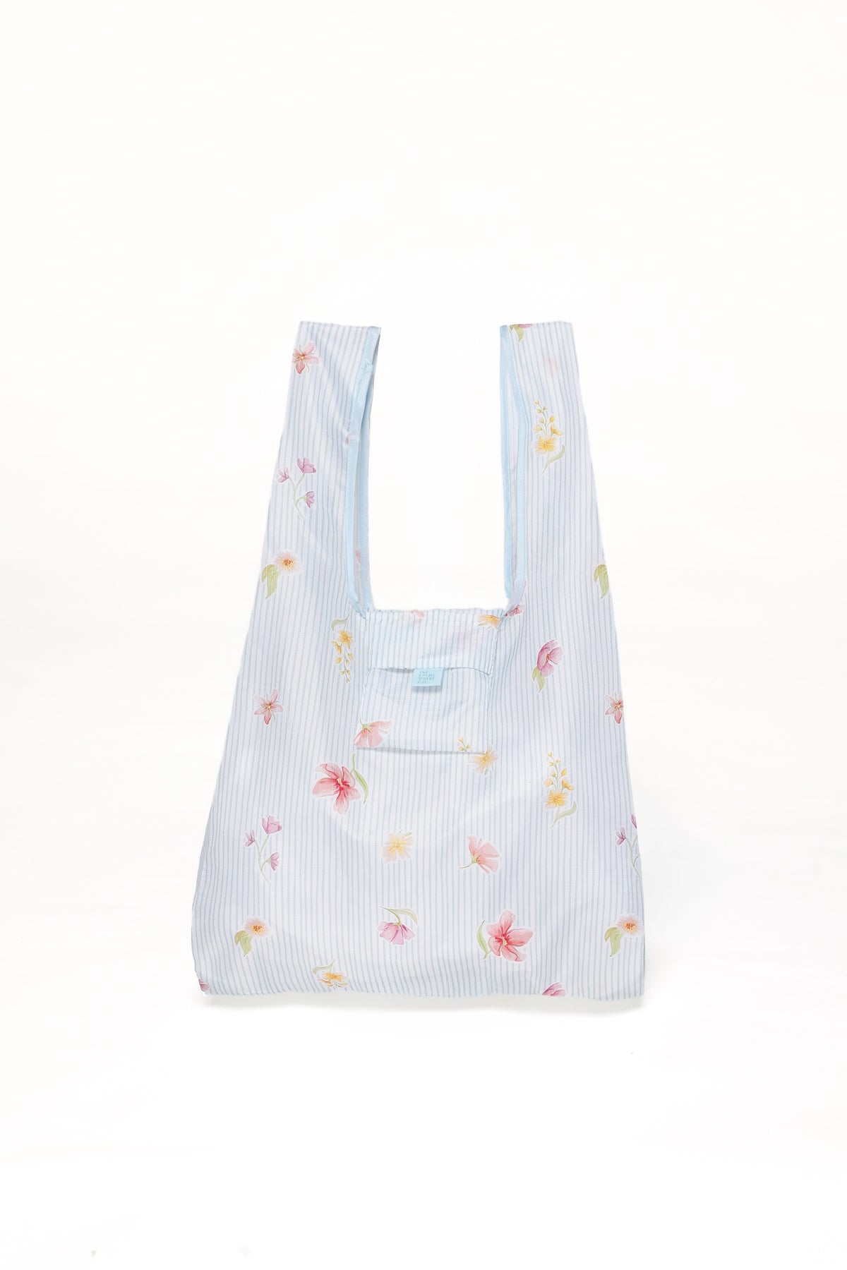 Reusable Shopping Bag in Blue Garden Stripe – view 2 of 6