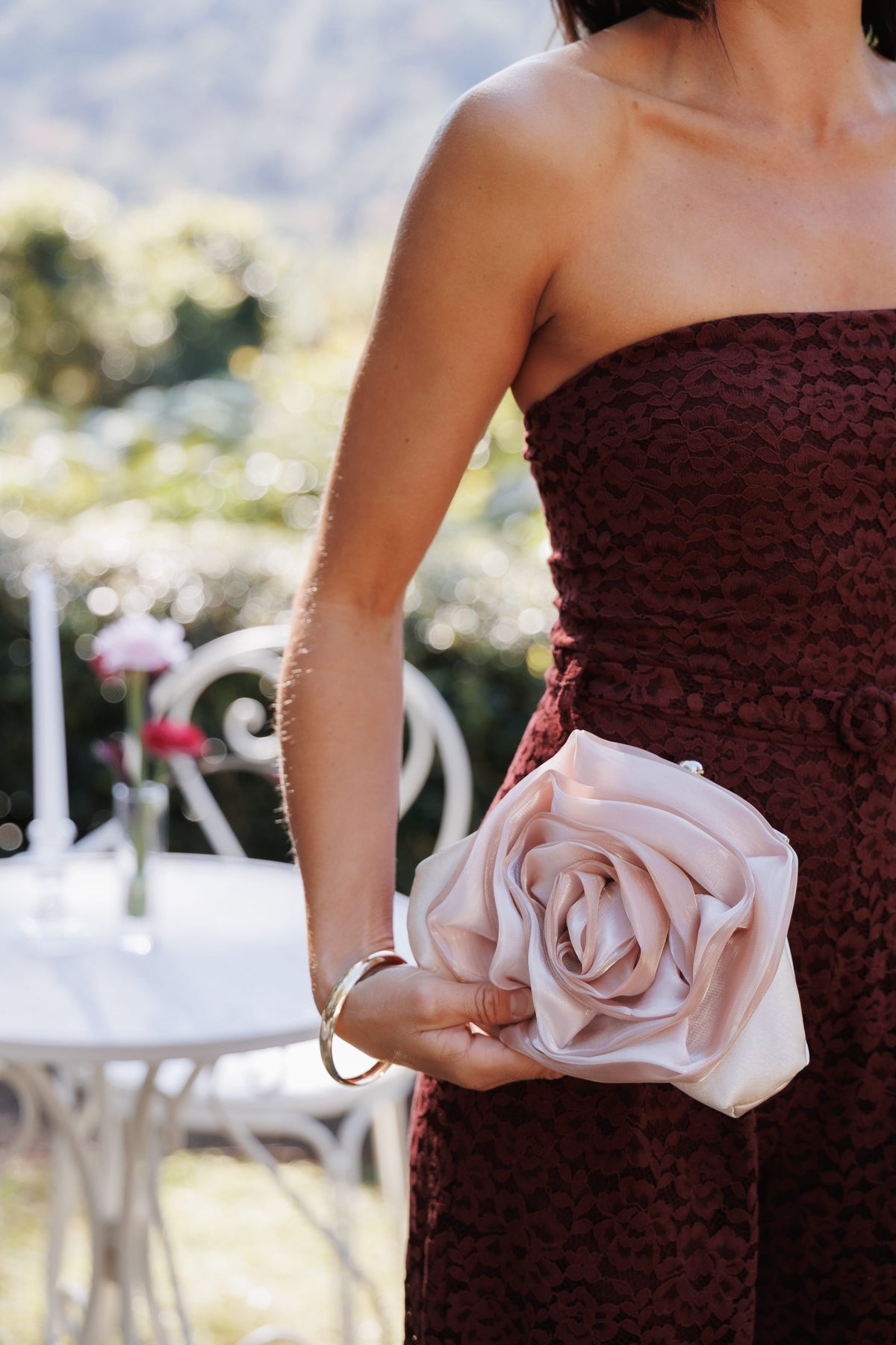 Seraphina Rosette Bag in Blush Pink – view 1 of 5